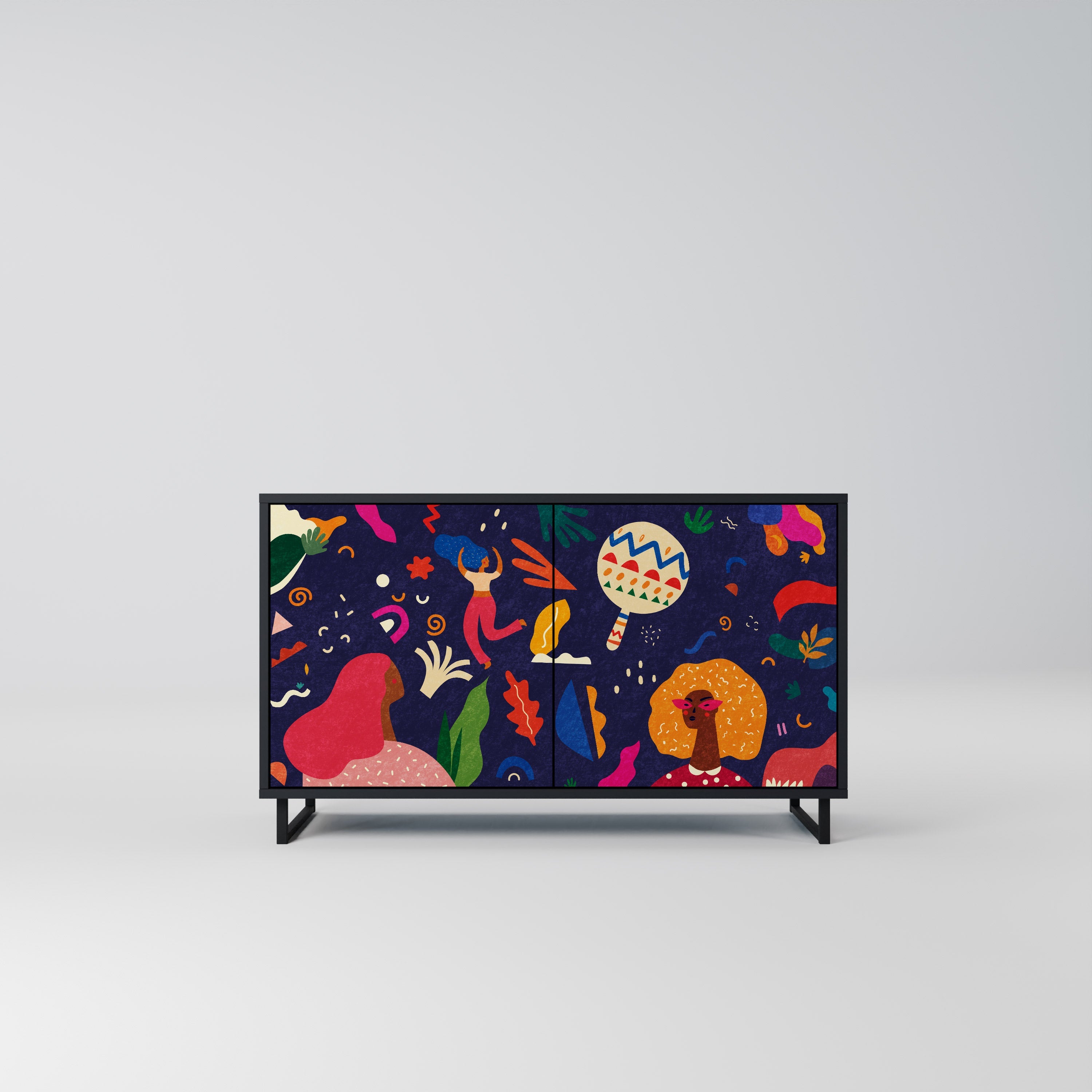 FESTIVE PLEASURES Sideboard mit 2 Türen in Schwarz