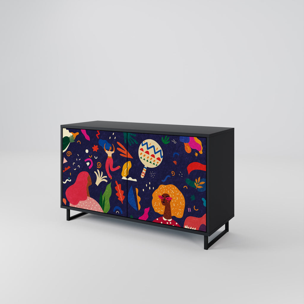 FESTIVE PLEASURES Sideboard mit 2 Türen in Schwarz