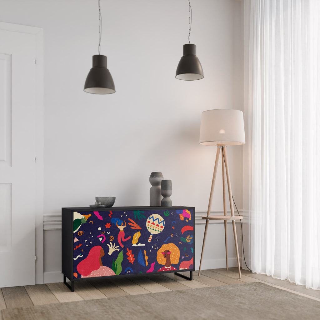 FESTIVE PLEASURES Sideboard mit 2 Türen in Schwarz