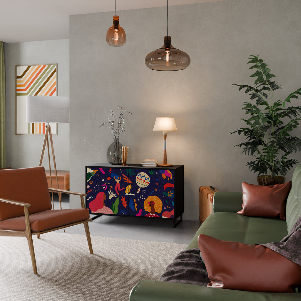 FESTIVE PLEASURES Sideboard mit 2 Türen in Schwarz