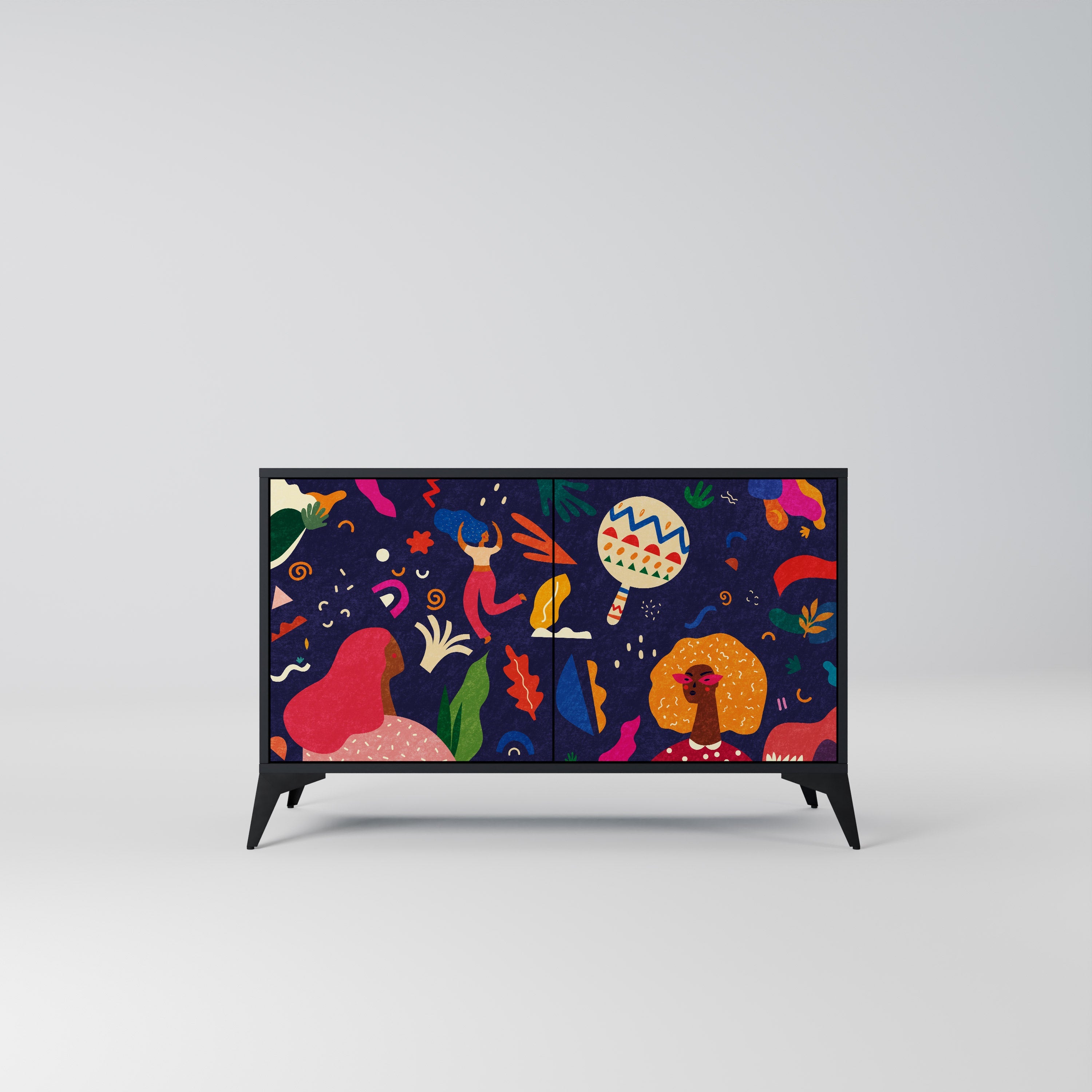 FESTIVE PLEASURES Sideboard mit 2 Türen in Schwarz