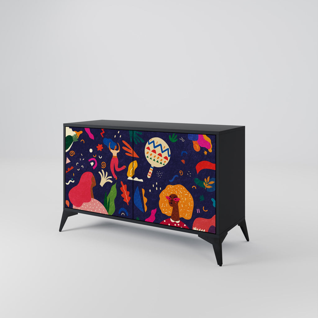 FESTIVE PLEASURES Sideboard mit 2 Türen in Schwarz