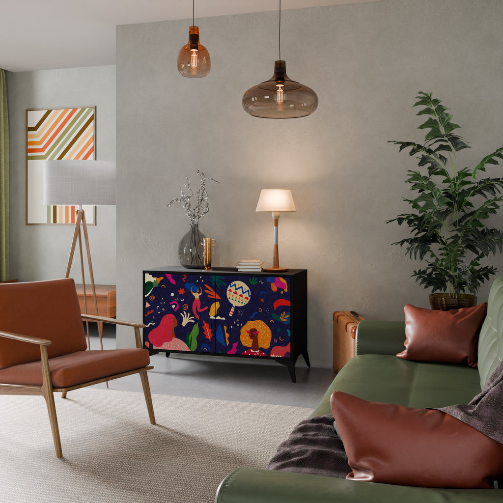 FESTIVE PLEASURES Sideboard mit 2 Türen in Schwarz