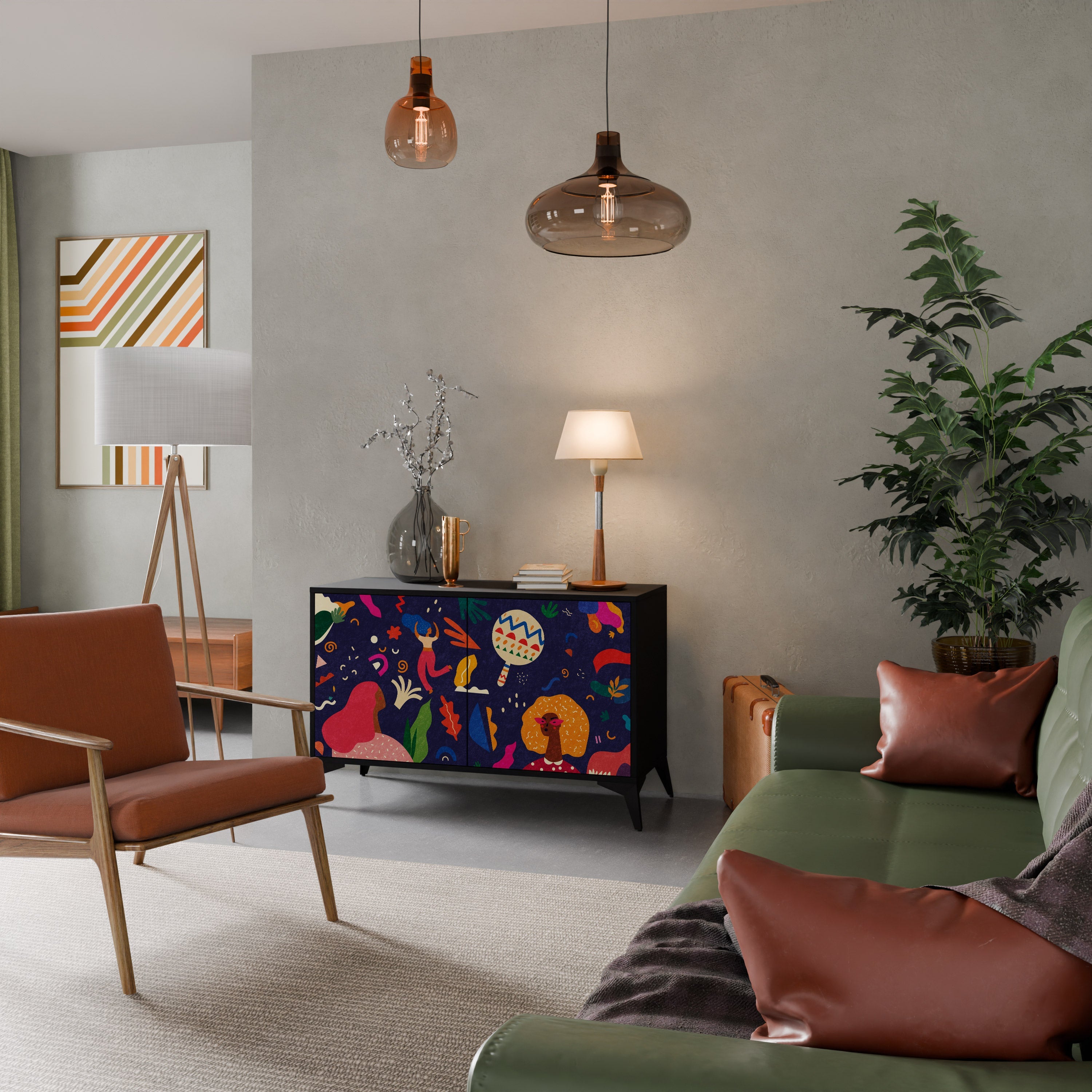 FESTIVE PLEASURES Sideboard mit 2 Türen in Schwarz