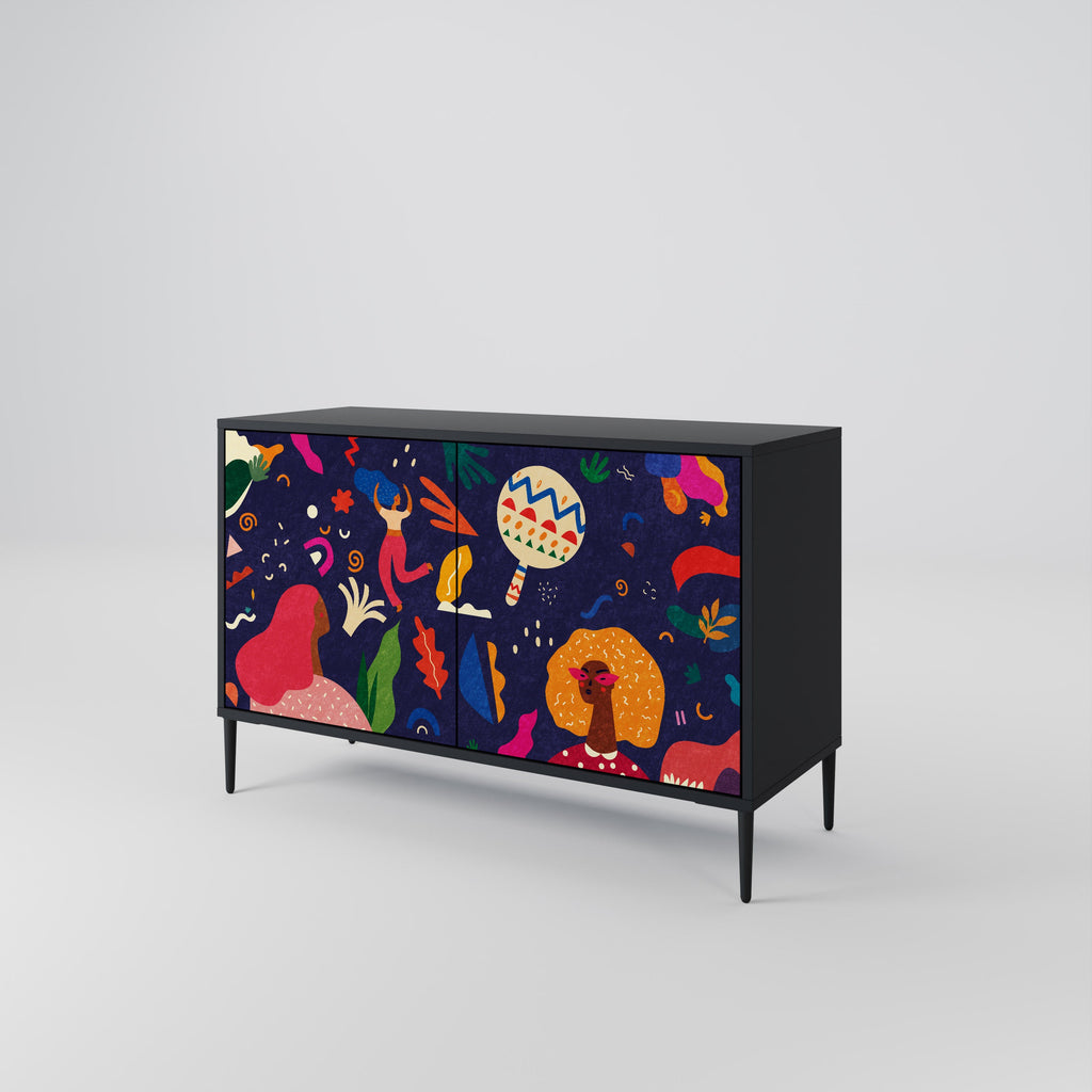 FESTIVE PLEASURES Sideboard mit 2 Türen in Schwarz