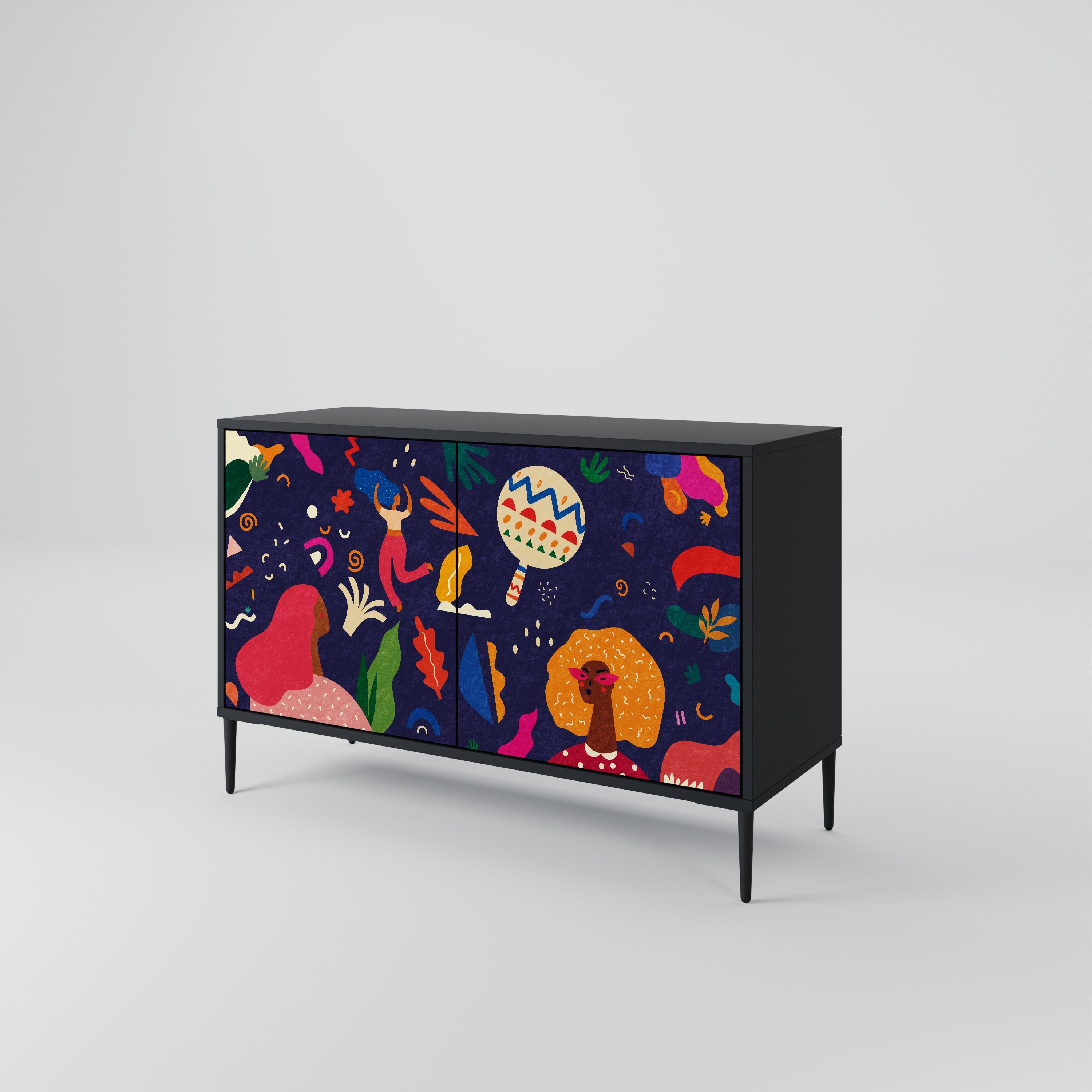 FESTIVE PLEASURES Sideboard mit 2 Türen in Schwarz