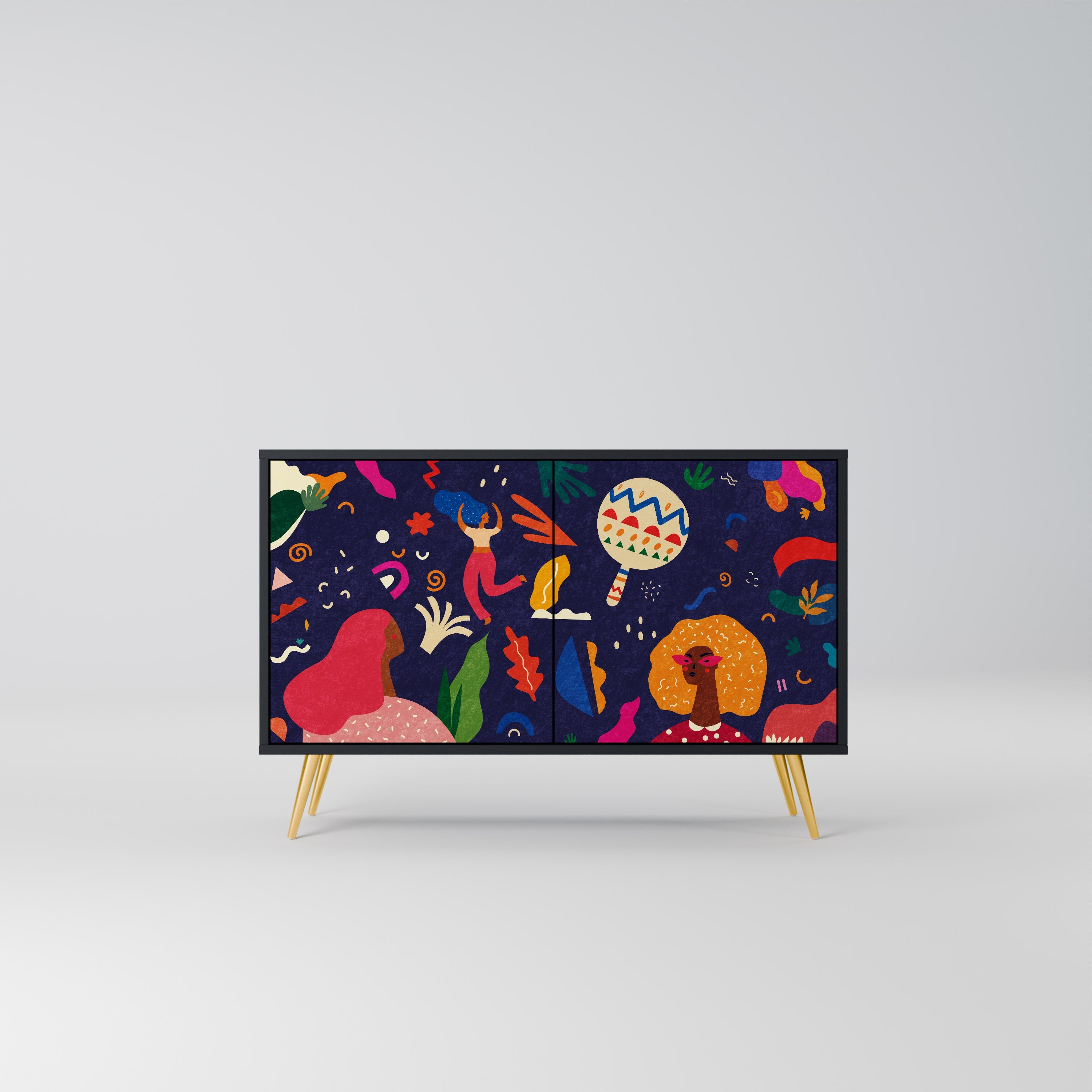 FESTIVE PLEASURES Sideboard mit 2 Türen in Schwarz