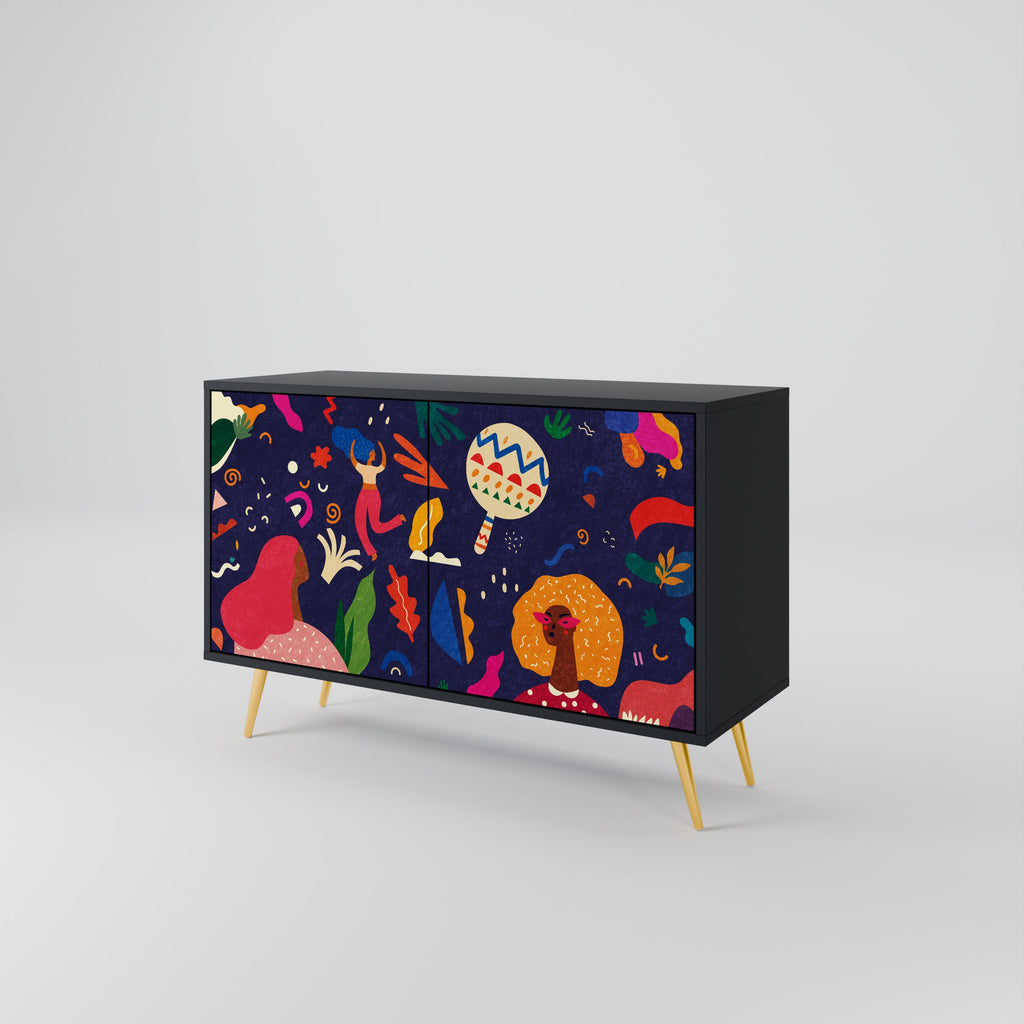 FESTIVE PLEASURES Sideboard mit 2 Türen in Schwarz