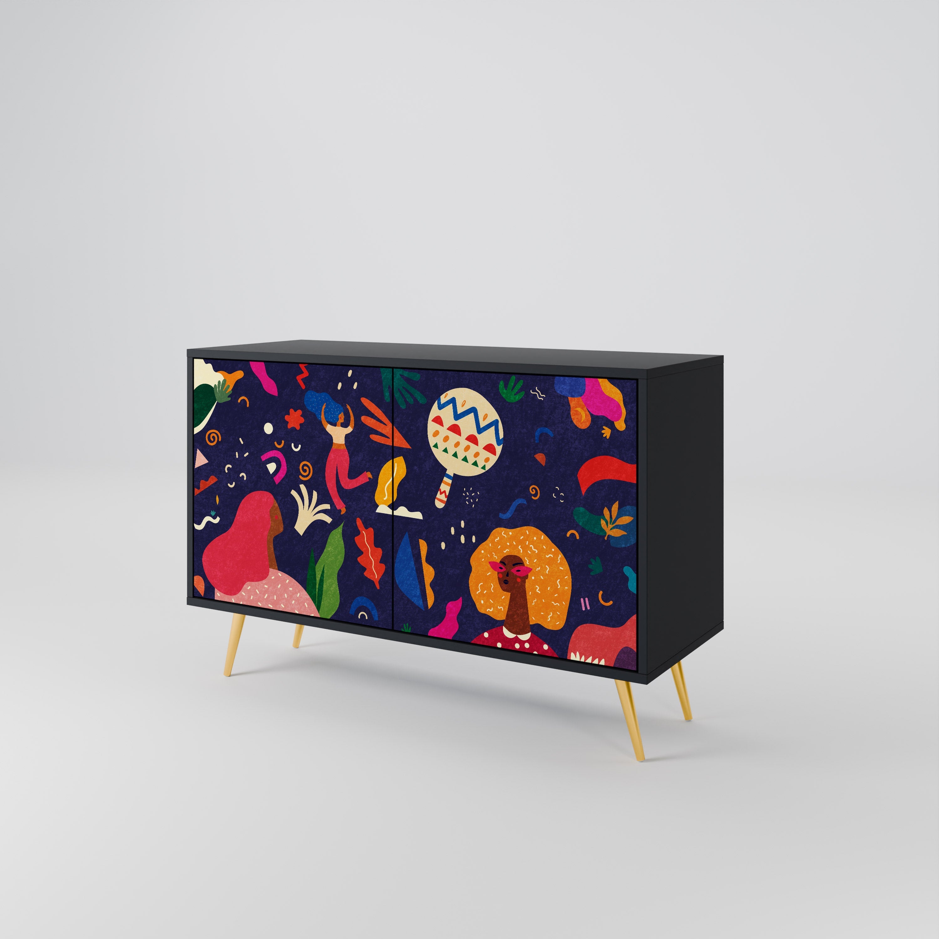 FESTIVE PLEASURES Sideboard mit 2 Türen in Schwarz