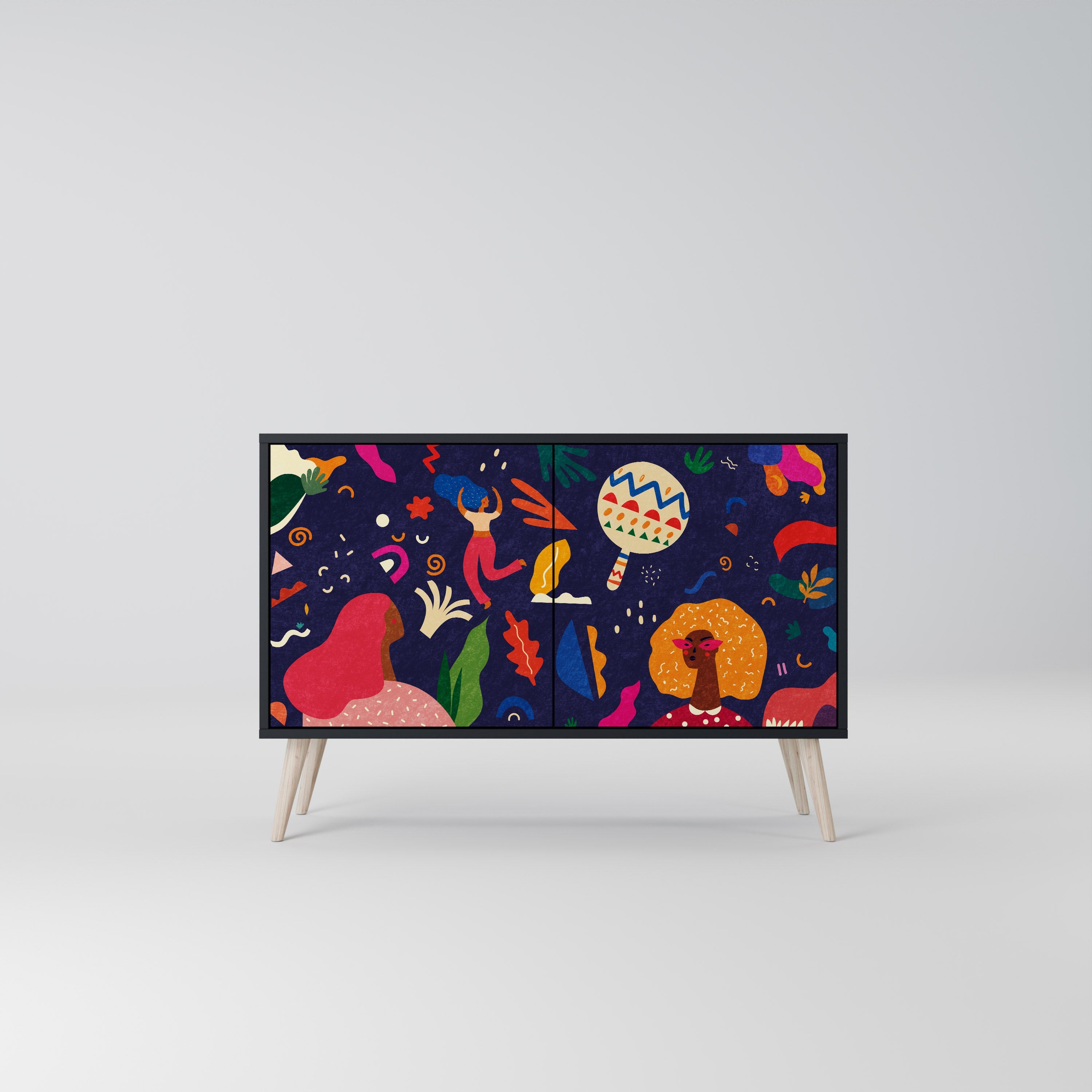 FESTIVE PLEASURES Sideboard mit 2 Türen in Schwarz