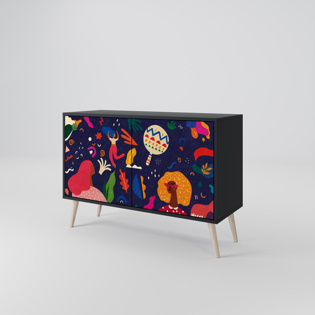 FESTIVE PLEASURES Sideboard mit 2 Türen in Schwarz