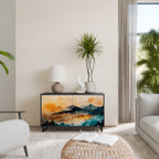 OMINOUS MOUNTAINS Sideboard mit 2 Türen in Schwarz