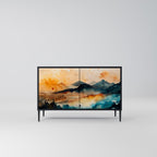 OMINOUS MOUNTAINS Sideboard mit 2 Türen in Schwarz