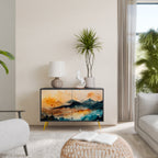 OMINOUS MOUNTAINS Sideboard mit 2 Türen in Schwarz