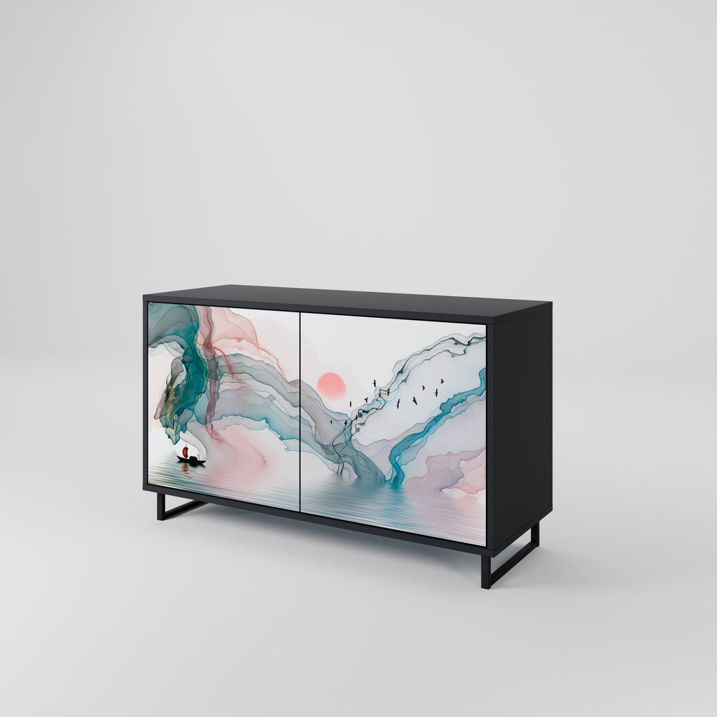 VELVET CROSSING Sideboard mit 2 Türen in Schwarz