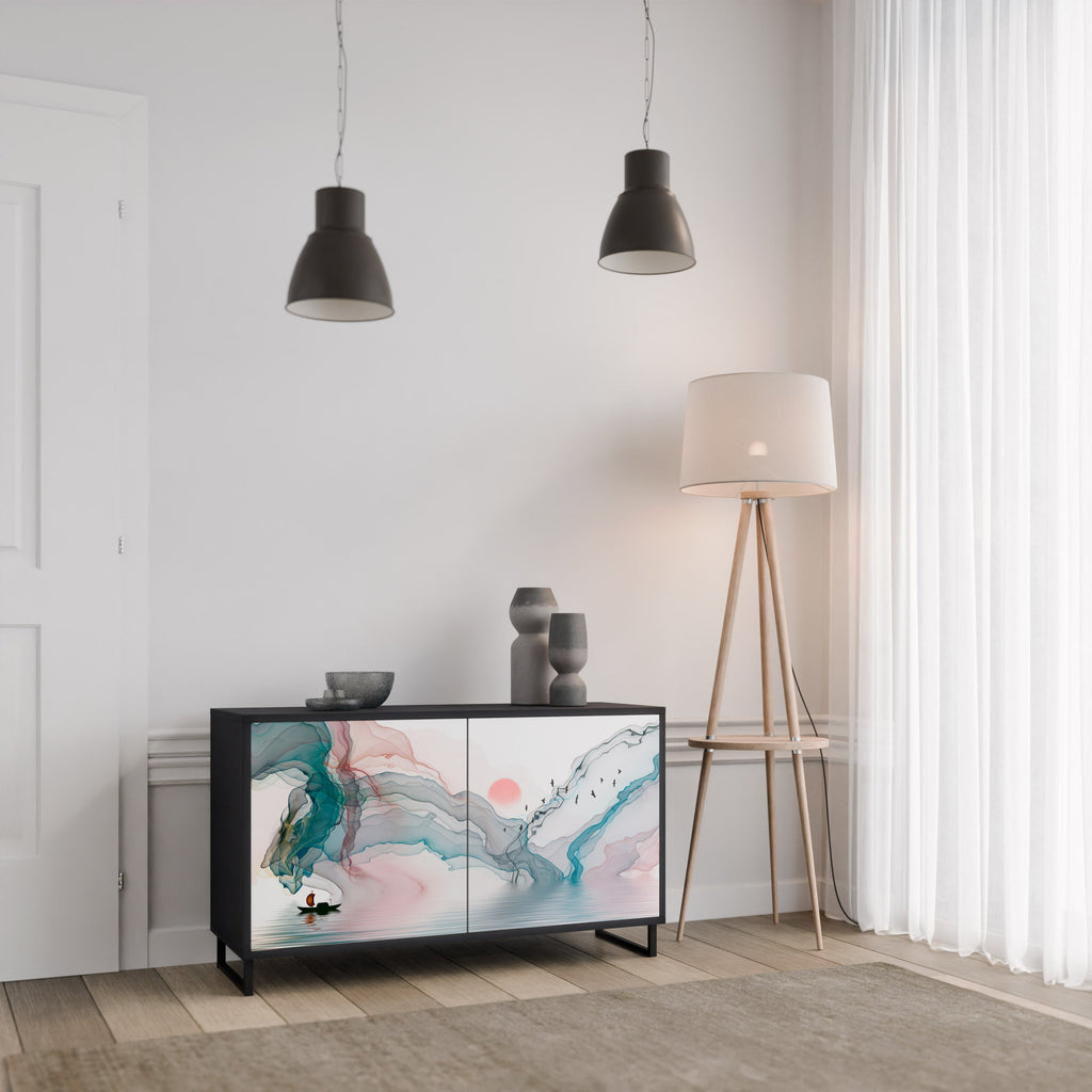 VELVET CROSSING Sideboard mit 2 Türen in Schwarz