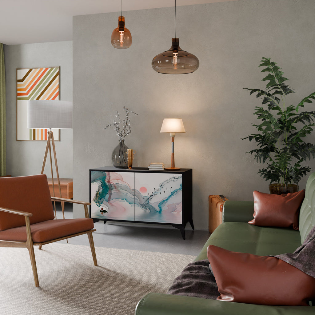 VELVET CROSSING Sideboard mit 2 Türen in Schwarz