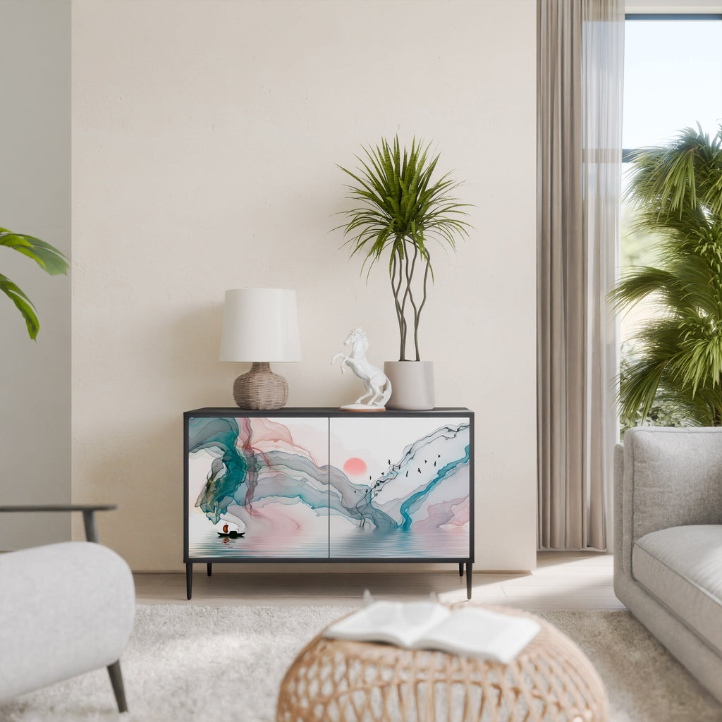 VELVET CROSSING Sideboard mit 2 Türen in Schwarz