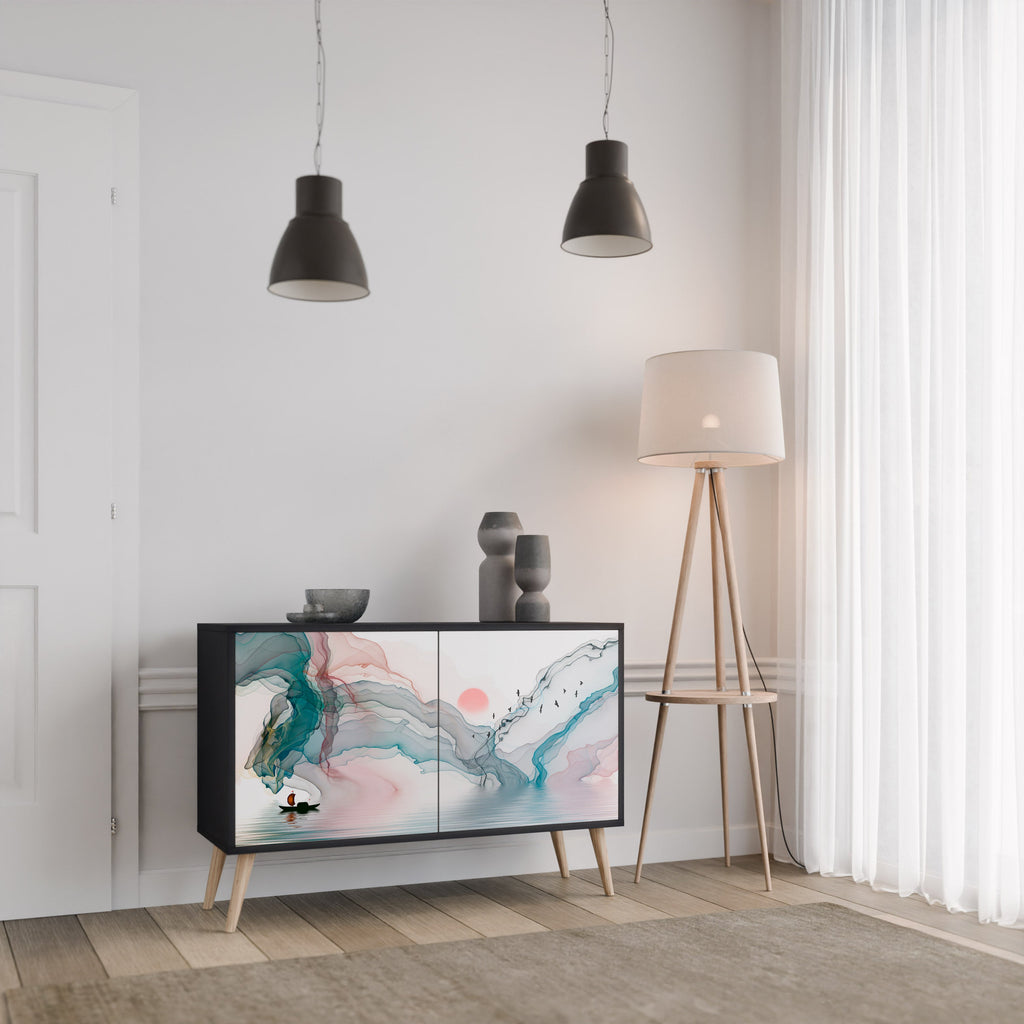 VELVET CROSSING Sideboard mit 2 Türen in Schwarz