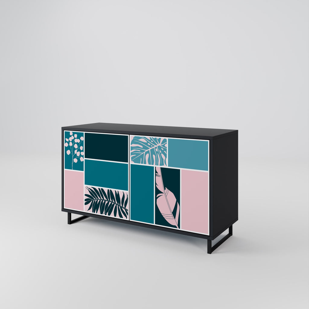 COMBINATION OF SHAPES Sideboard mit 2 Türen in Schwarz