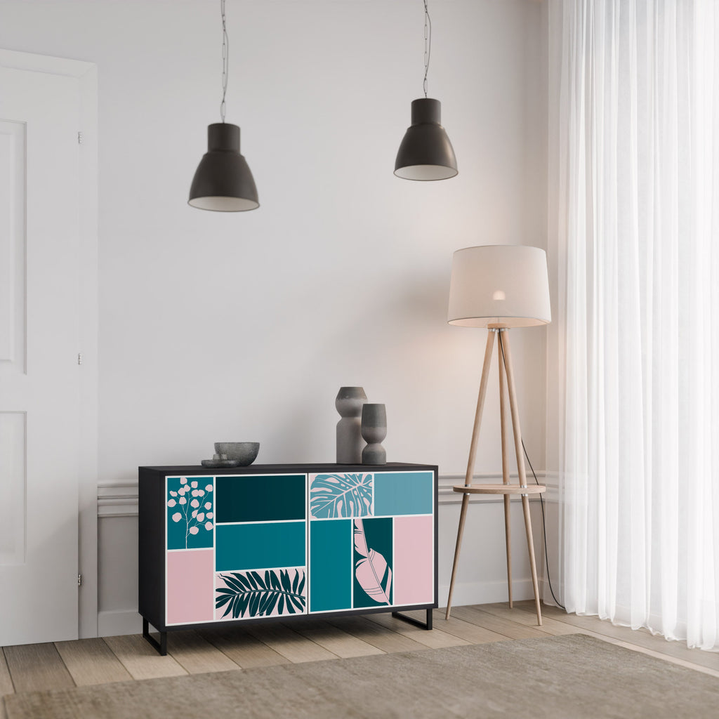COMBINATION OF SHAPES Sideboard mit 2 Türen in Schwarz