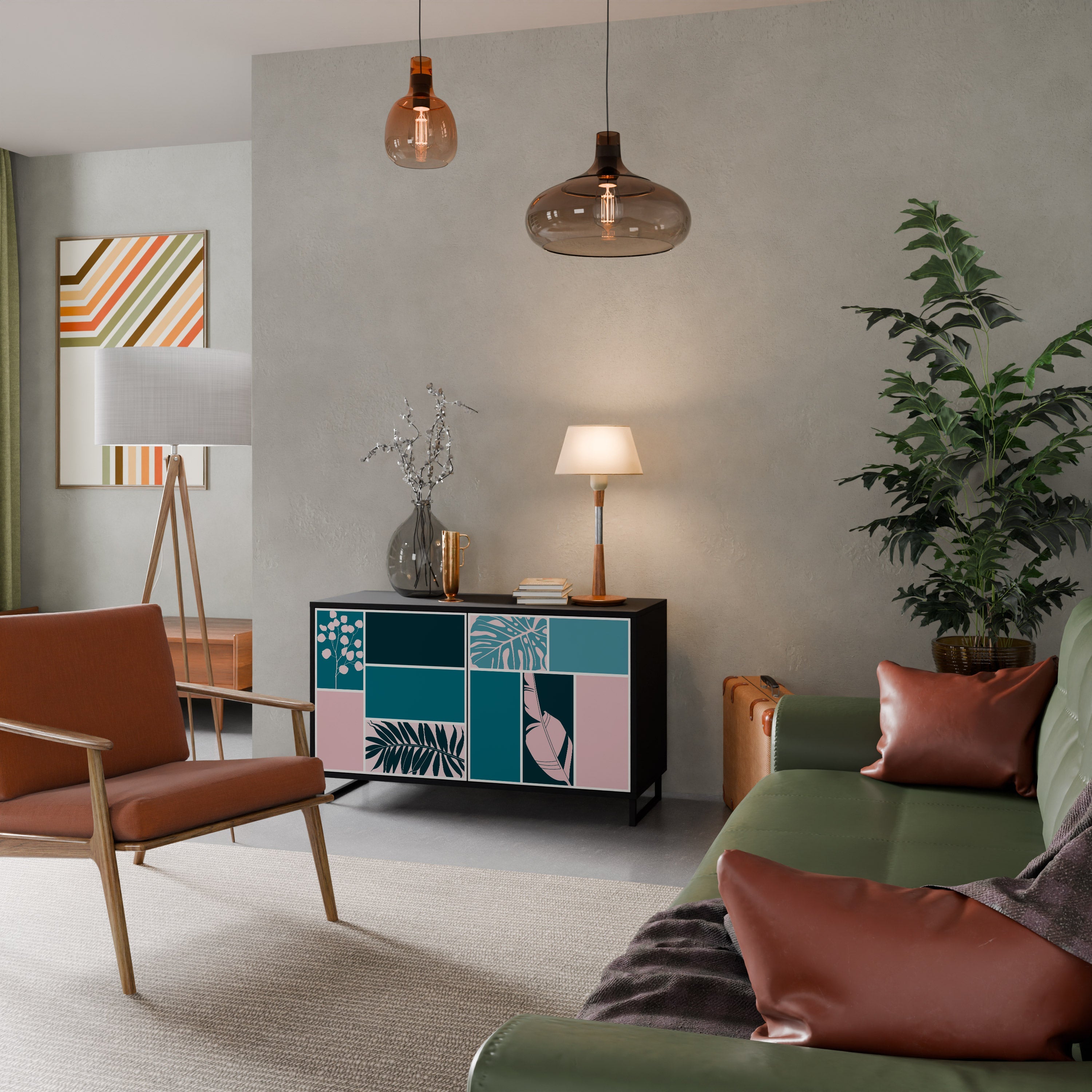 COMBINATION OF SHAPES Sideboard mit 2 Türen in Schwarz