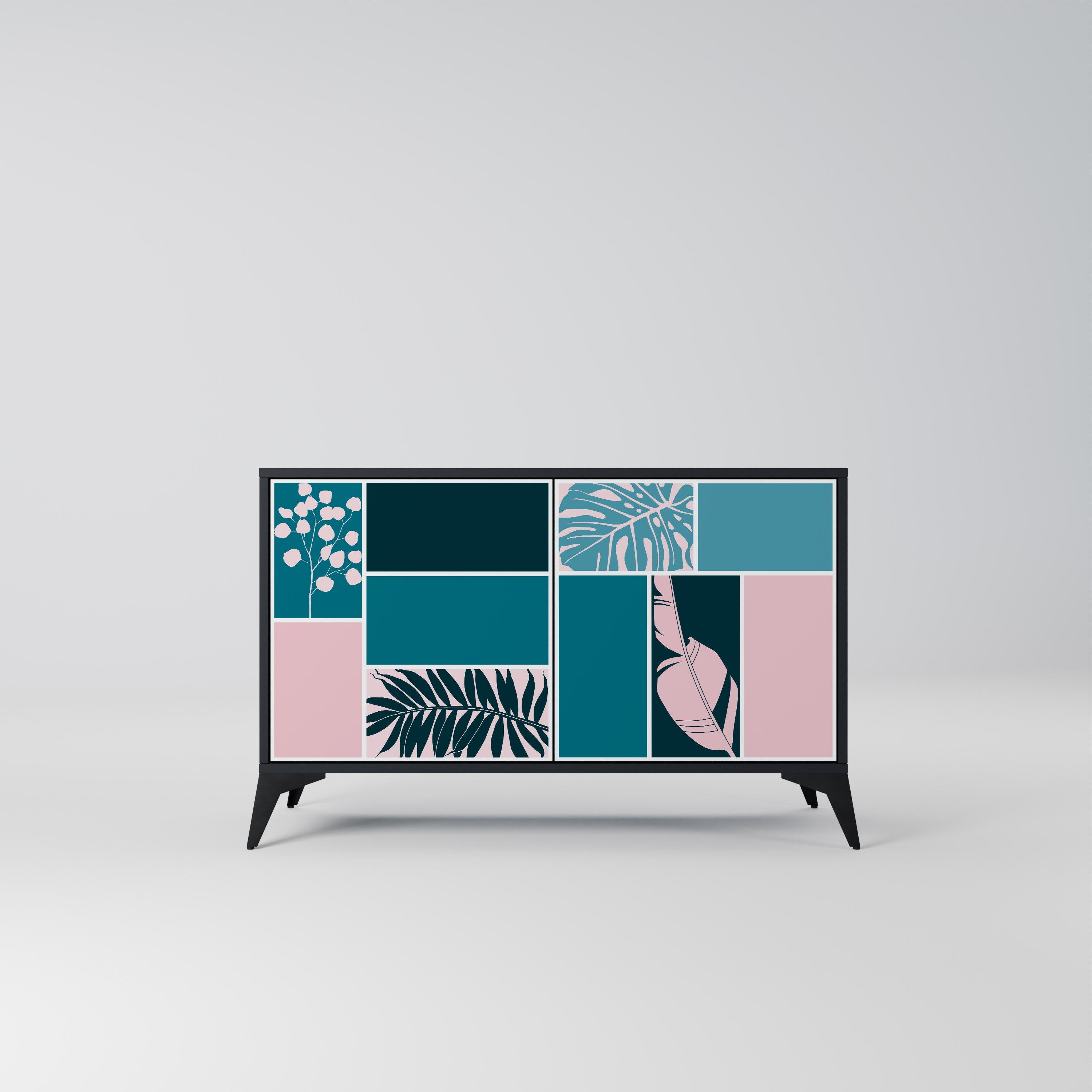 COMBINATION OF SHAPES Sideboard mit 2 Türen in Schwarz