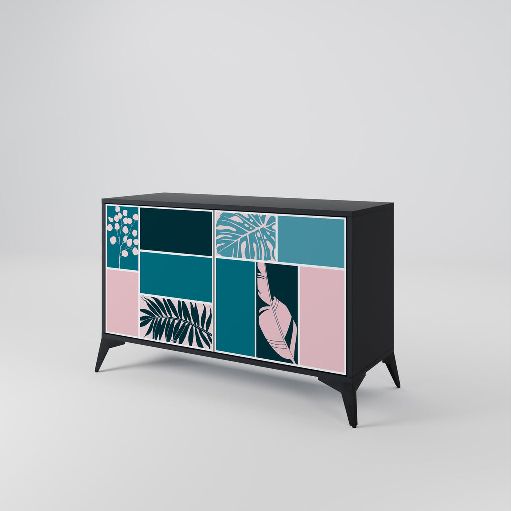 COMBINATION OF SHAPES Sideboard mit 2 Türen in Schwarz