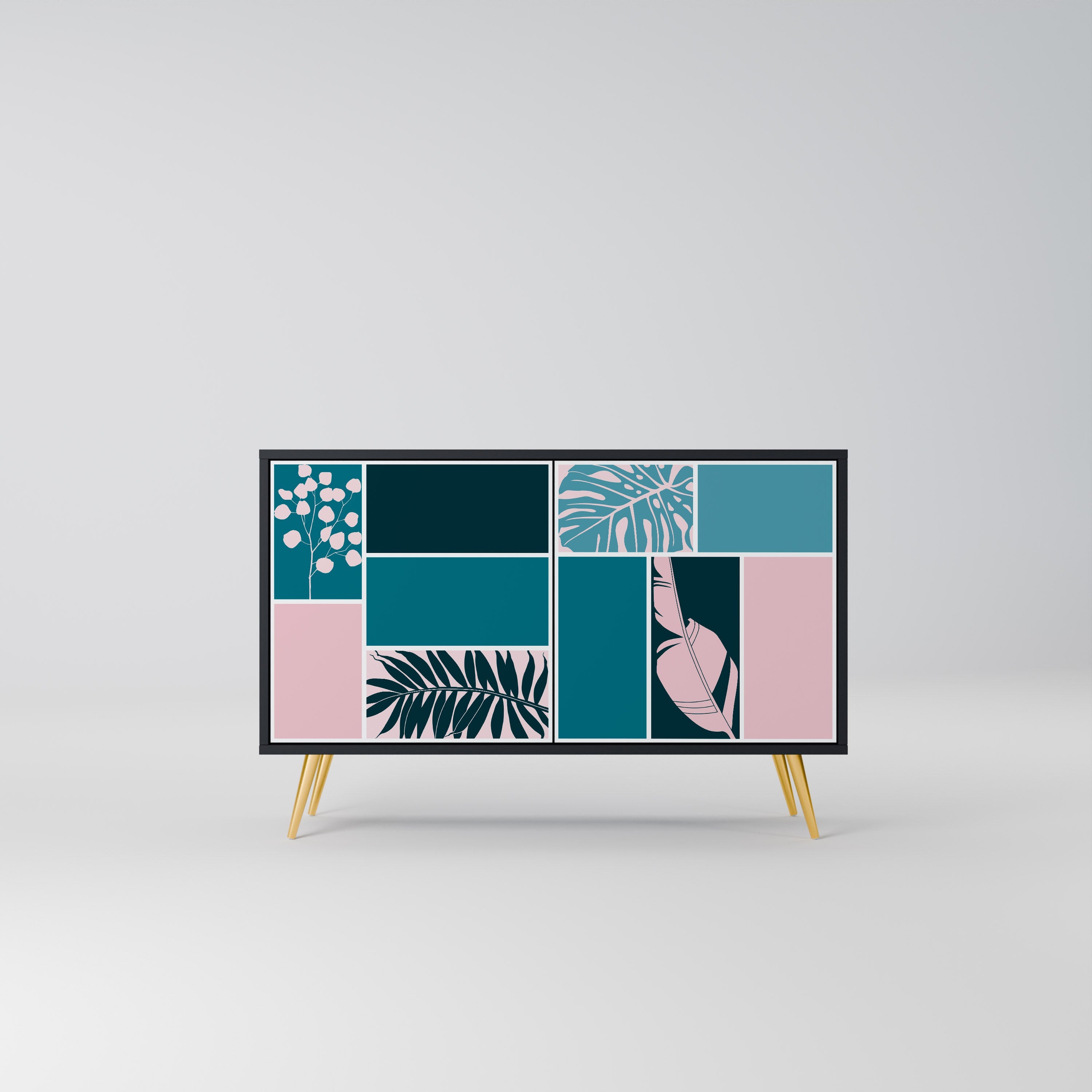 COMBINATION OF SHAPES Sideboard mit 2 Türen in Schwarz