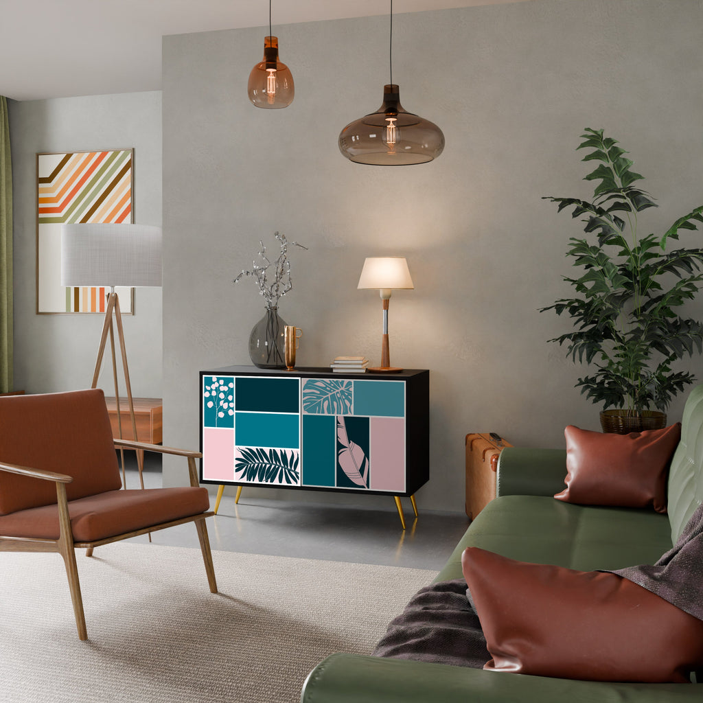 COMBINATION OF SHAPES Sideboard mit 2 Türen in Schwarz