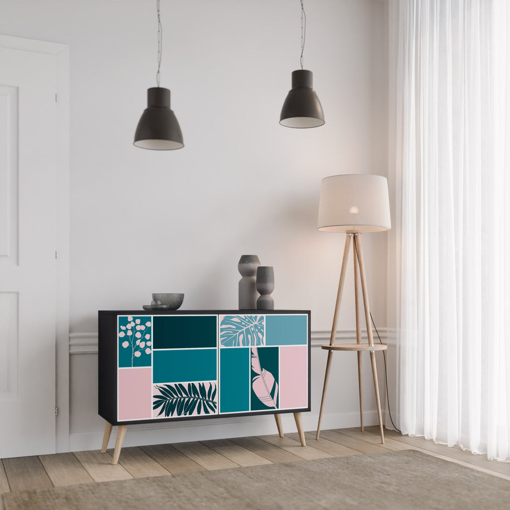 COMBINATION OF SHAPES Sideboard mit 2 Türen in Schwarz