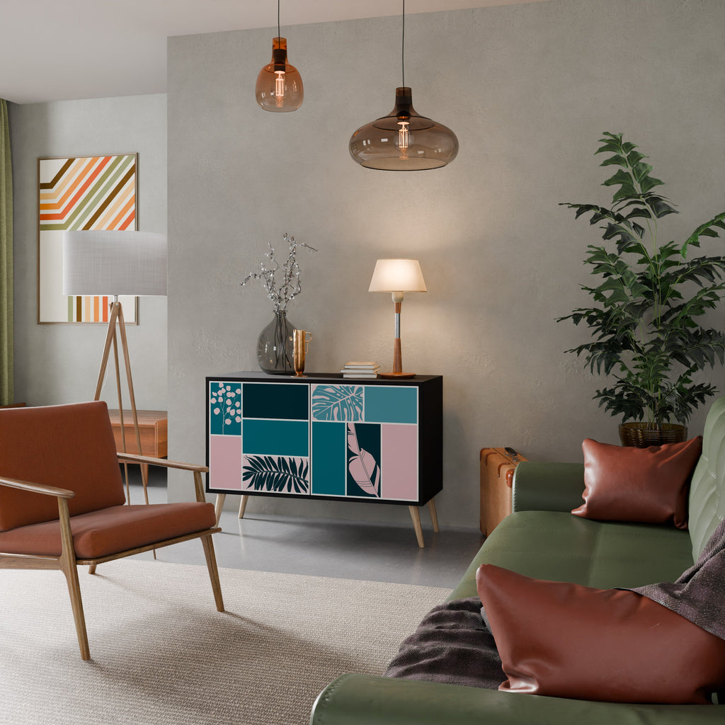 COMBINATION OF SHAPES Sideboard mit 2 Türen in Schwarz