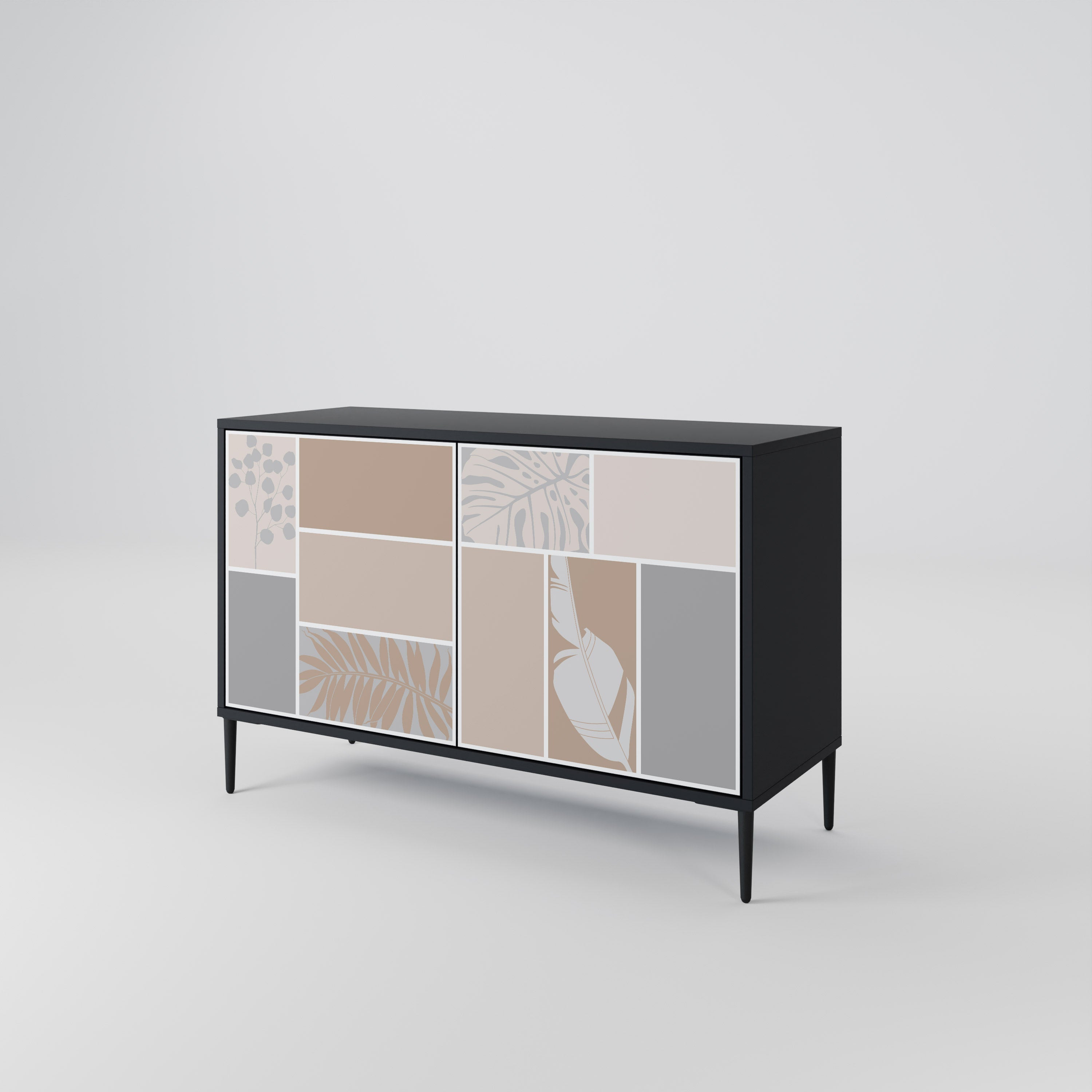 TROPICAL SHAPES Sideboard mit 2 Türen in Schwarz