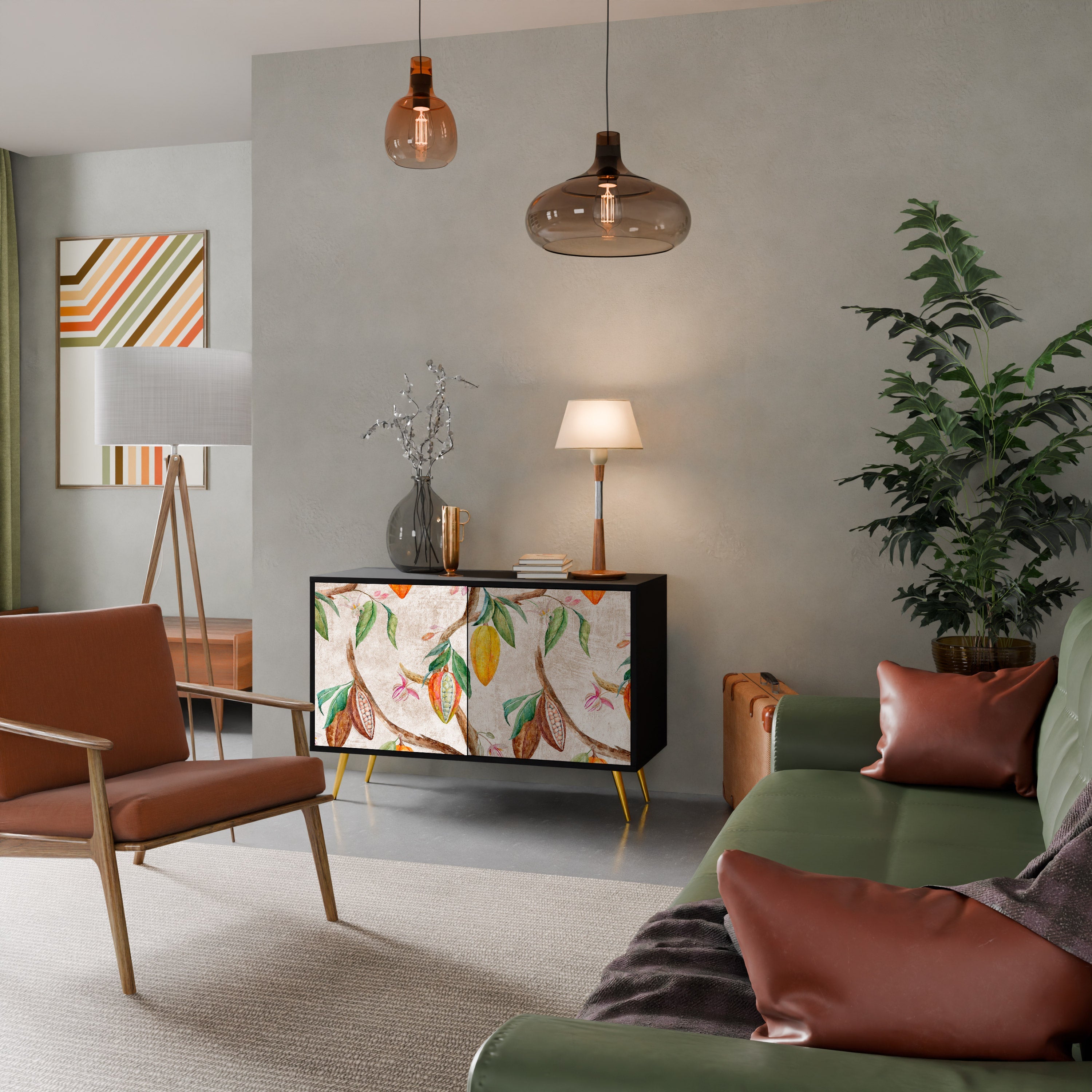 COCOA FRUITS Sideboard mit 2 Türen in Schwarz