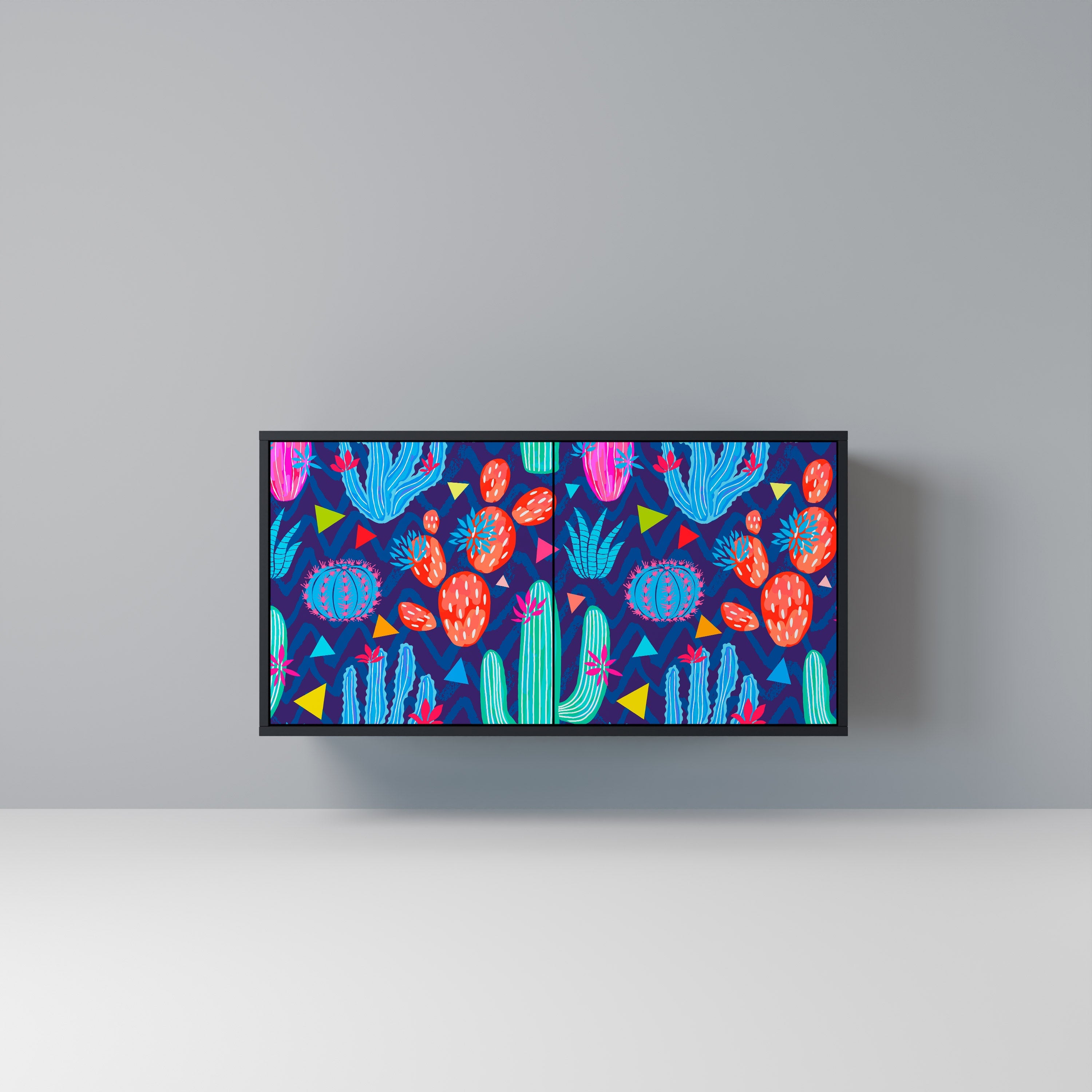 CACTUS VIBES Sideboard mit 2 Türen in Schwarz