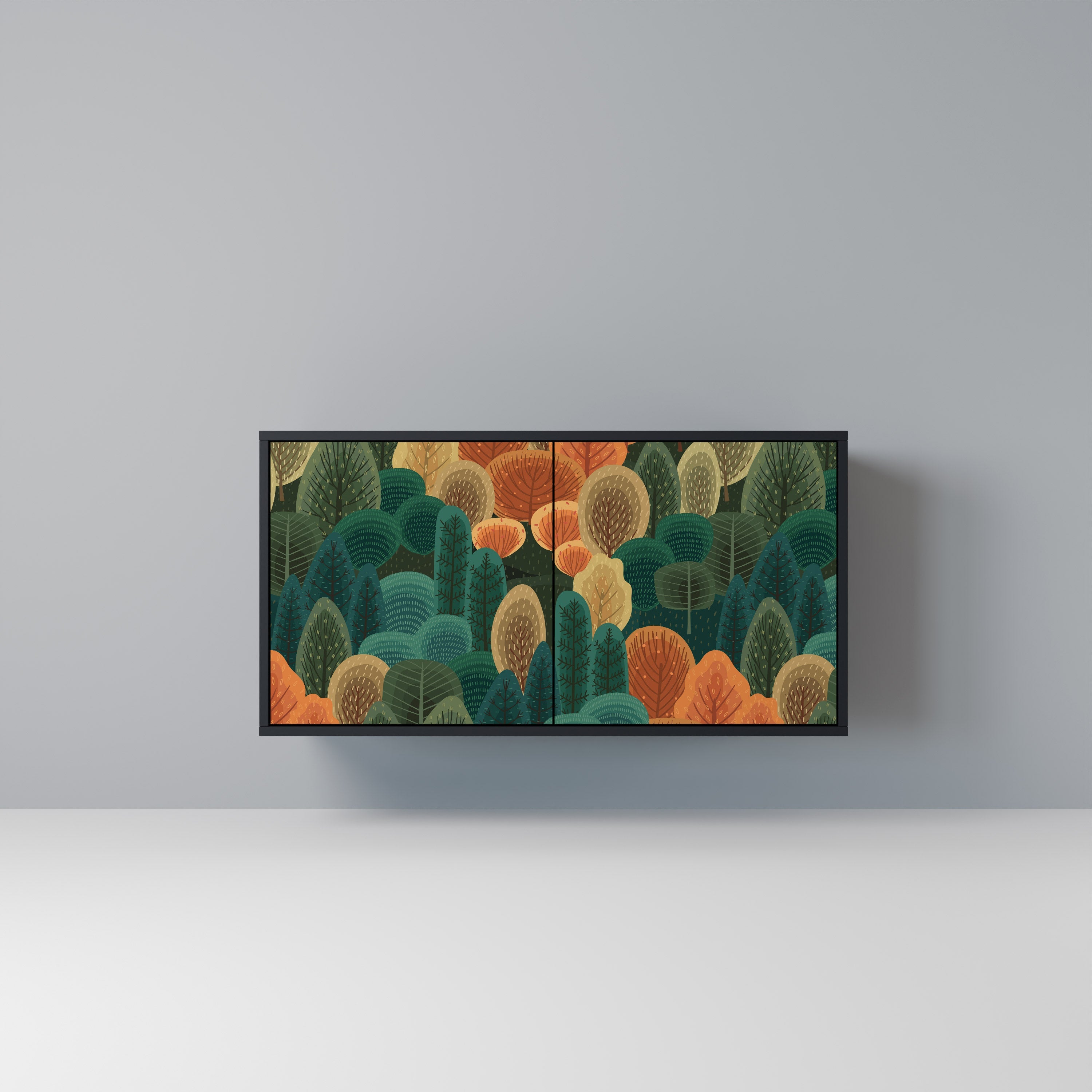 AUTUMN KALEIDOSCOPE Sideboard mit 2 Türen in Schwarz