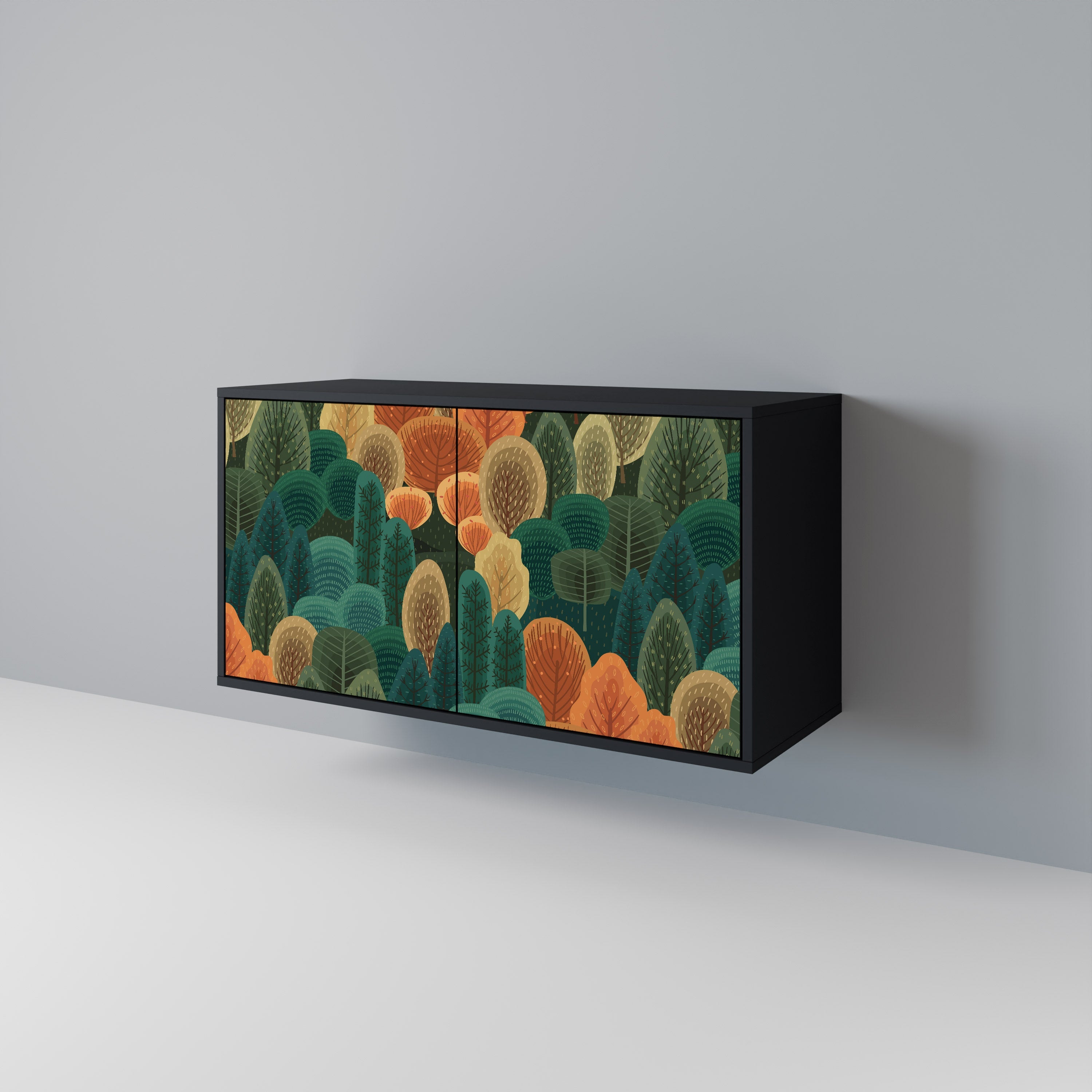 AUTUMN KALEIDOSCOPE Sideboard mit 2 Türen in Schwarz