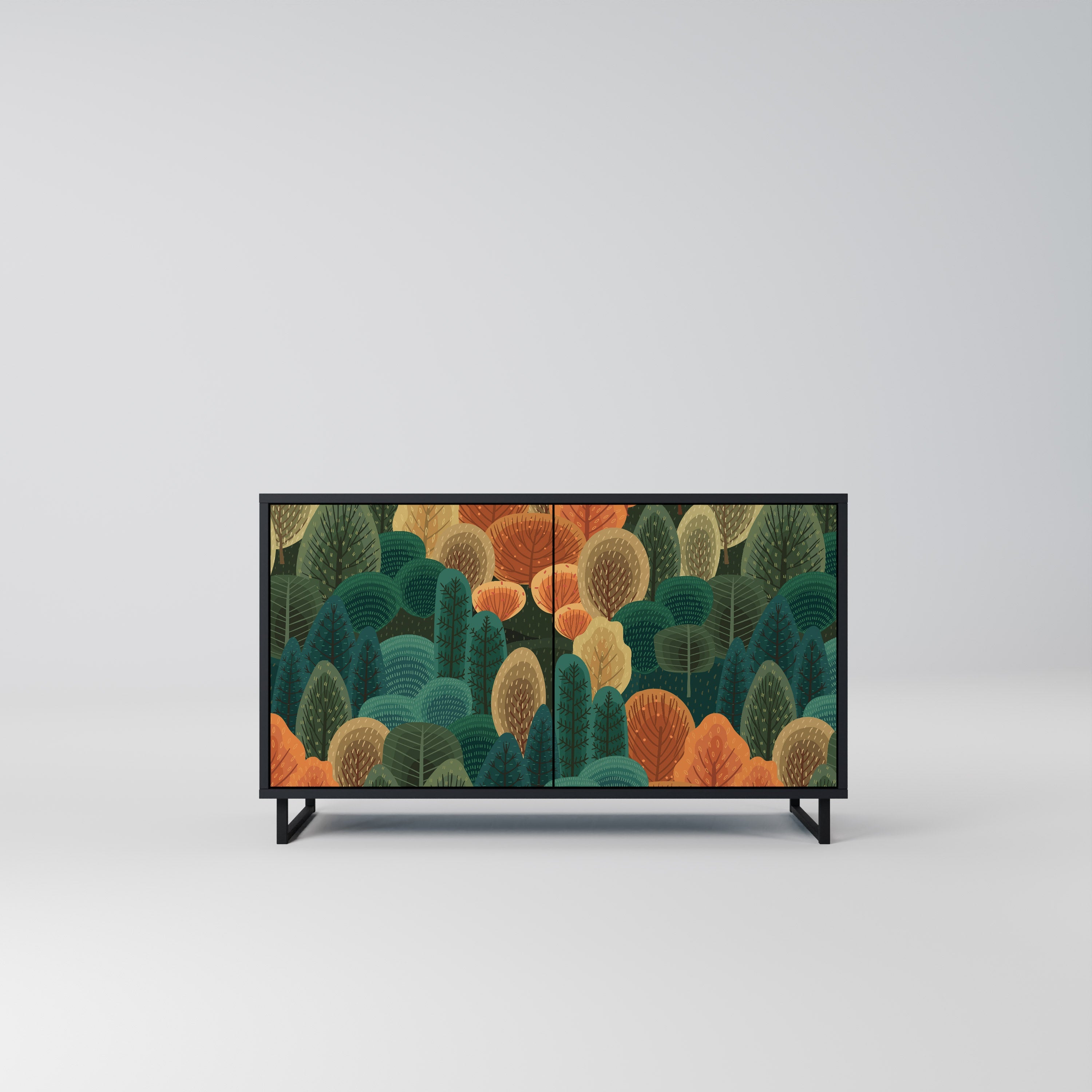 AUTUMN KALEIDOSCOPE Sideboard mit 2 Türen in Schwarz