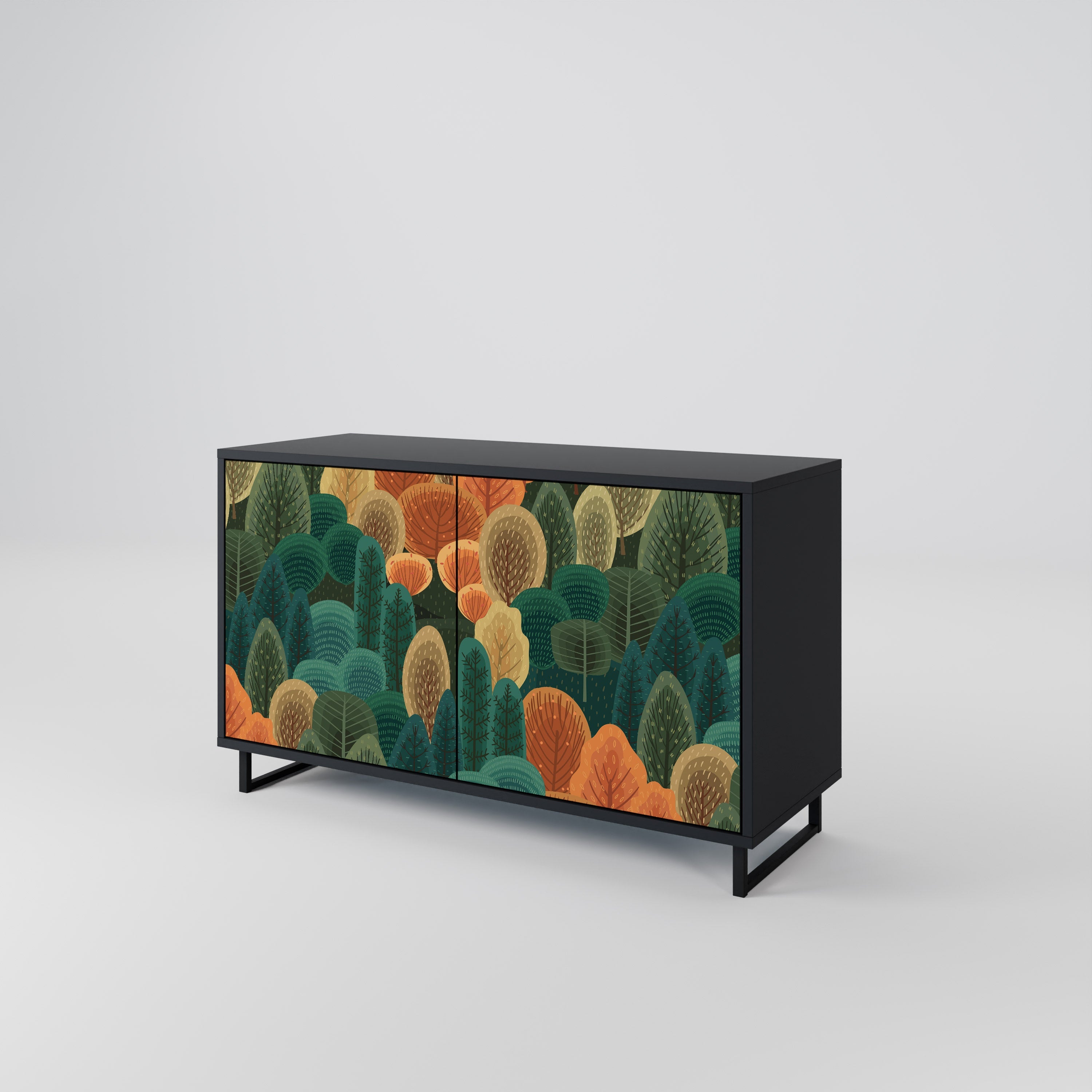 AUTUMN KALEIDOSCOPE Sideboard mit 2 Türen in Schwarz