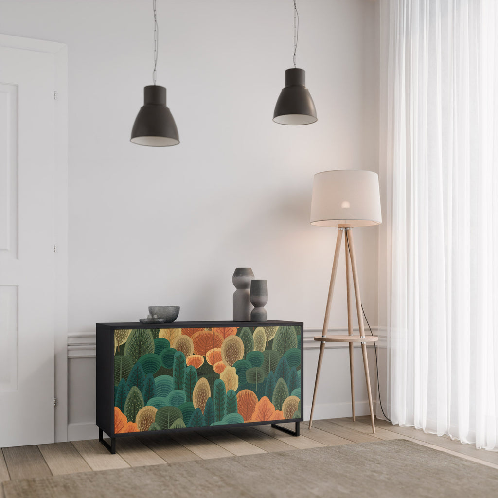 AUTUMN KALEIDOSCOPE Sideboard mit 2 Türen in Schwarz