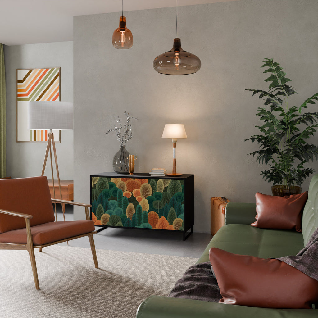 AUTUMN KALEIDOSCOPE Sideboard mit 2 Türen in Schwarz