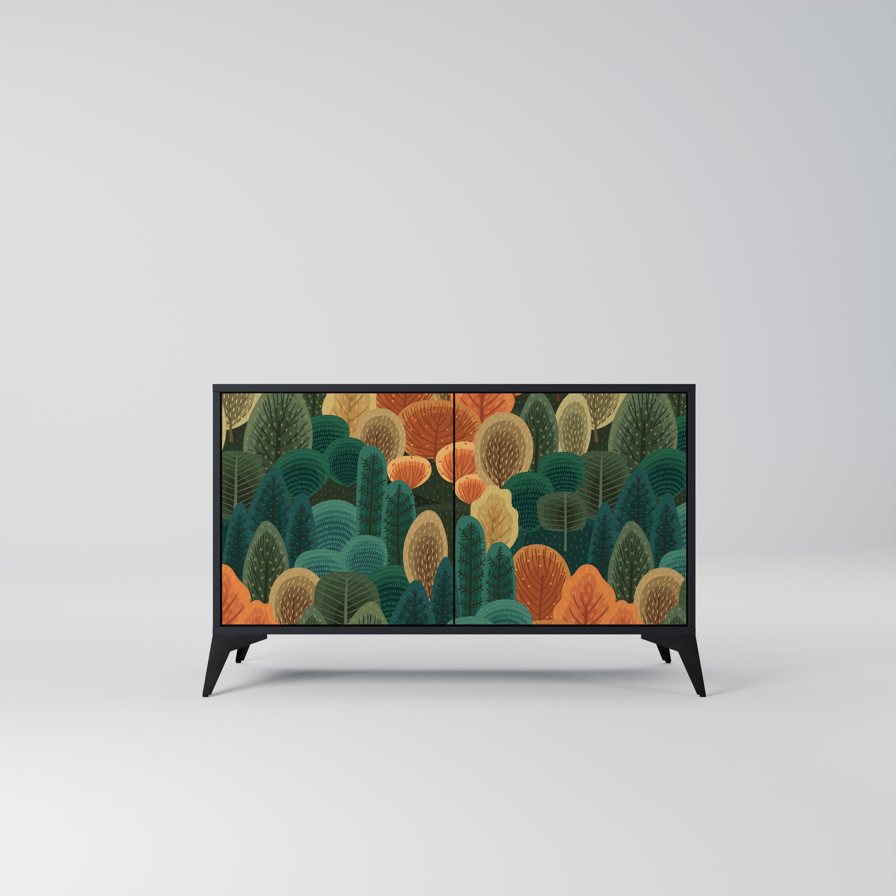 AUTUMN KALEIDOSCOPE Sideboard mit 2 Türen in Schwarz