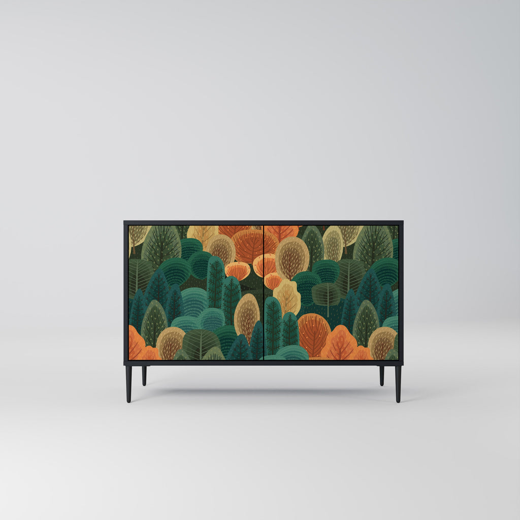 AUTUMN KALEIDOSCOPE Sideboard mit 2 Türen in Schwarz