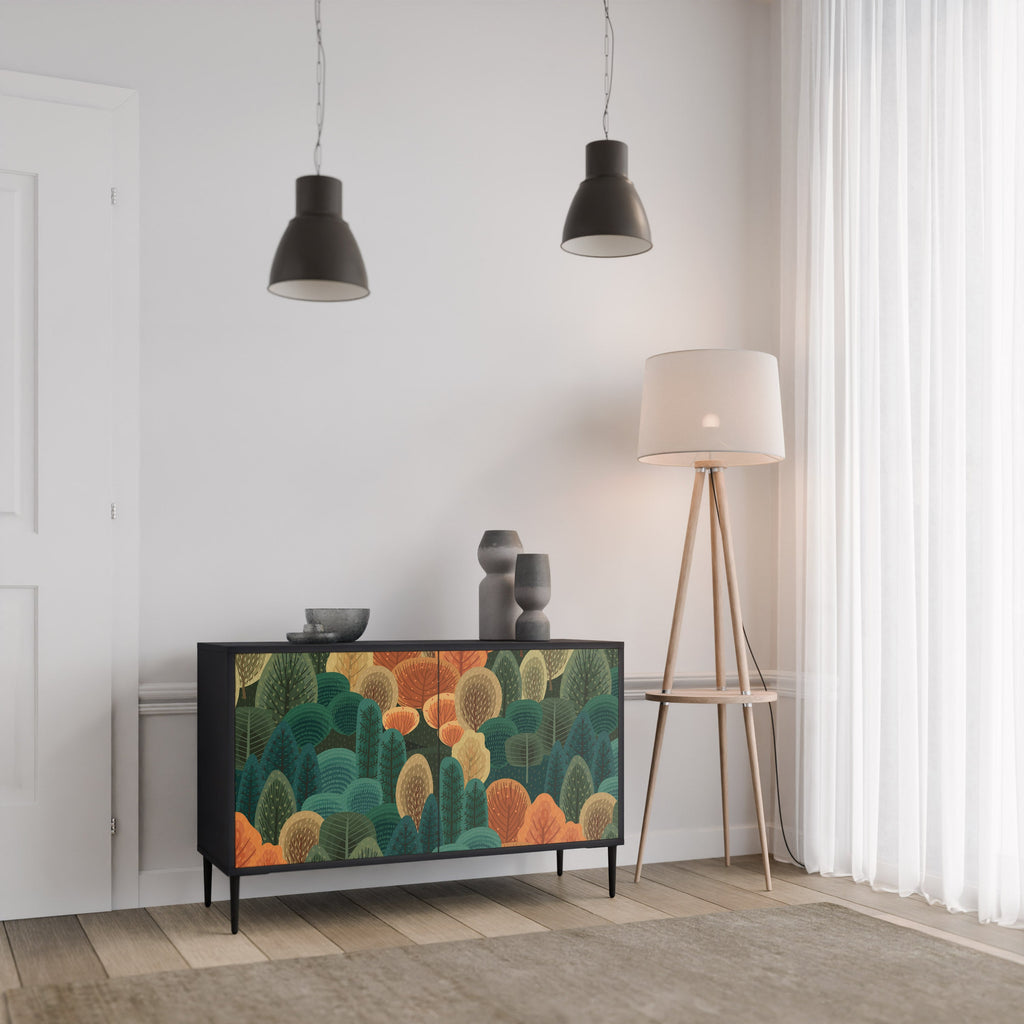 AUTUMN KALEIDOSCOPE Sideboard mit 2 Türen in Schwarz