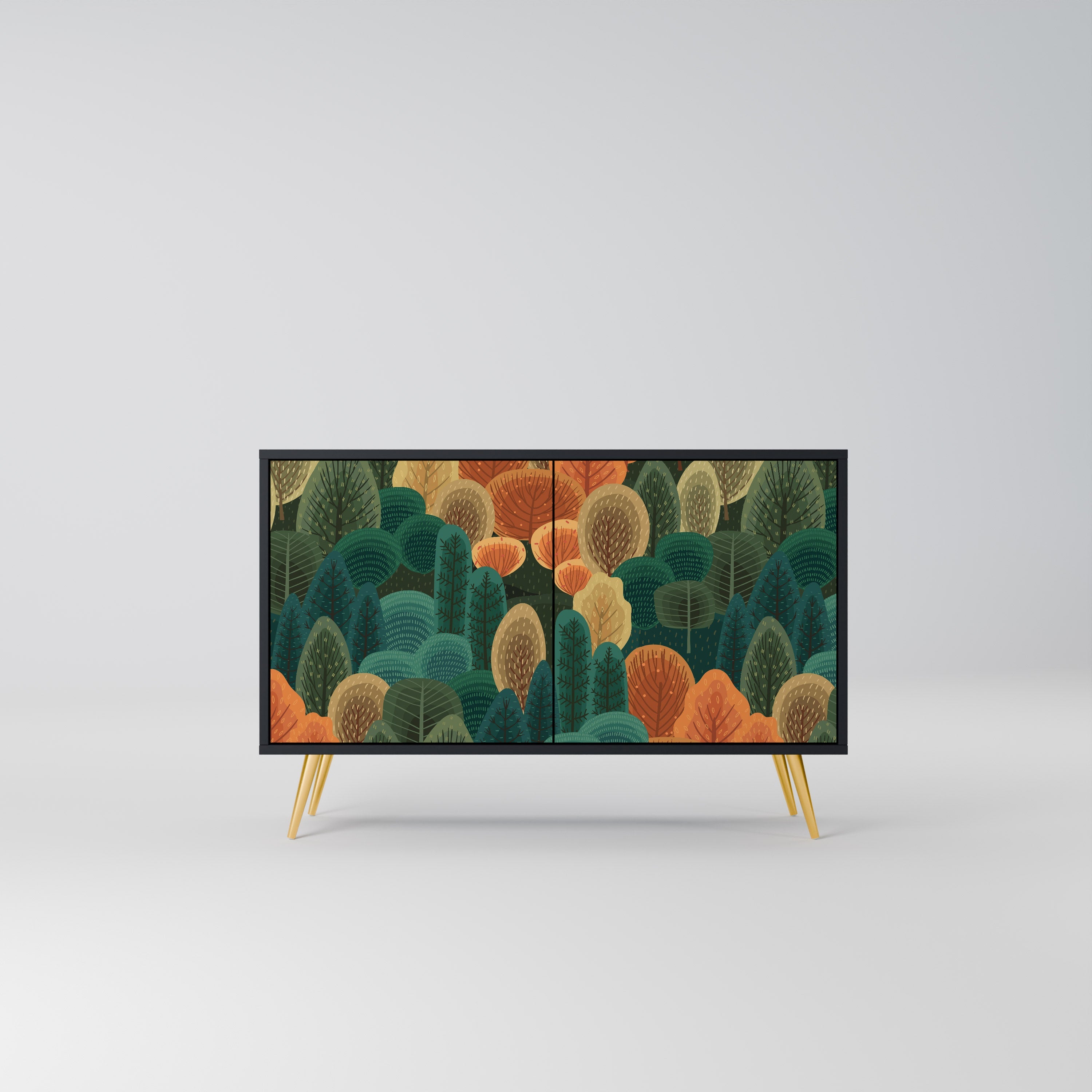 AUTUMN KALEIDOSCOPE Sideboard mit 2 Türen in Schwarz