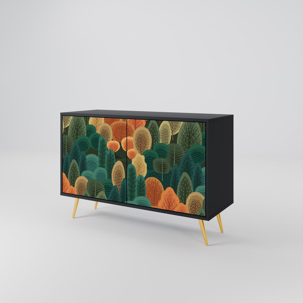 AUTUMN KALEIDOSCOPE Sideboard mit 2 Türen in Schwarz