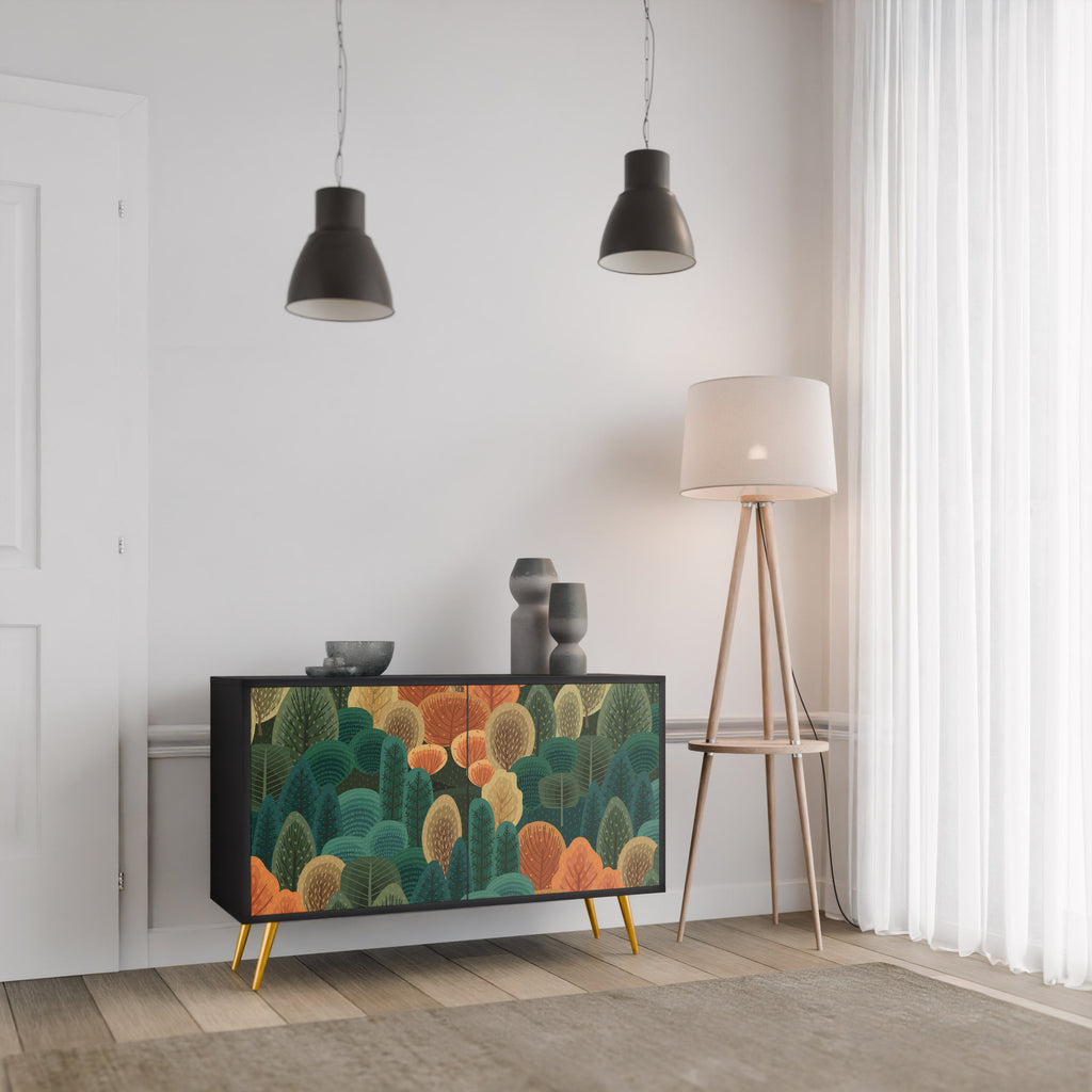 AUTUMN KALEIDOSCOPE Sideboard mit 2 Türen in Schwarz