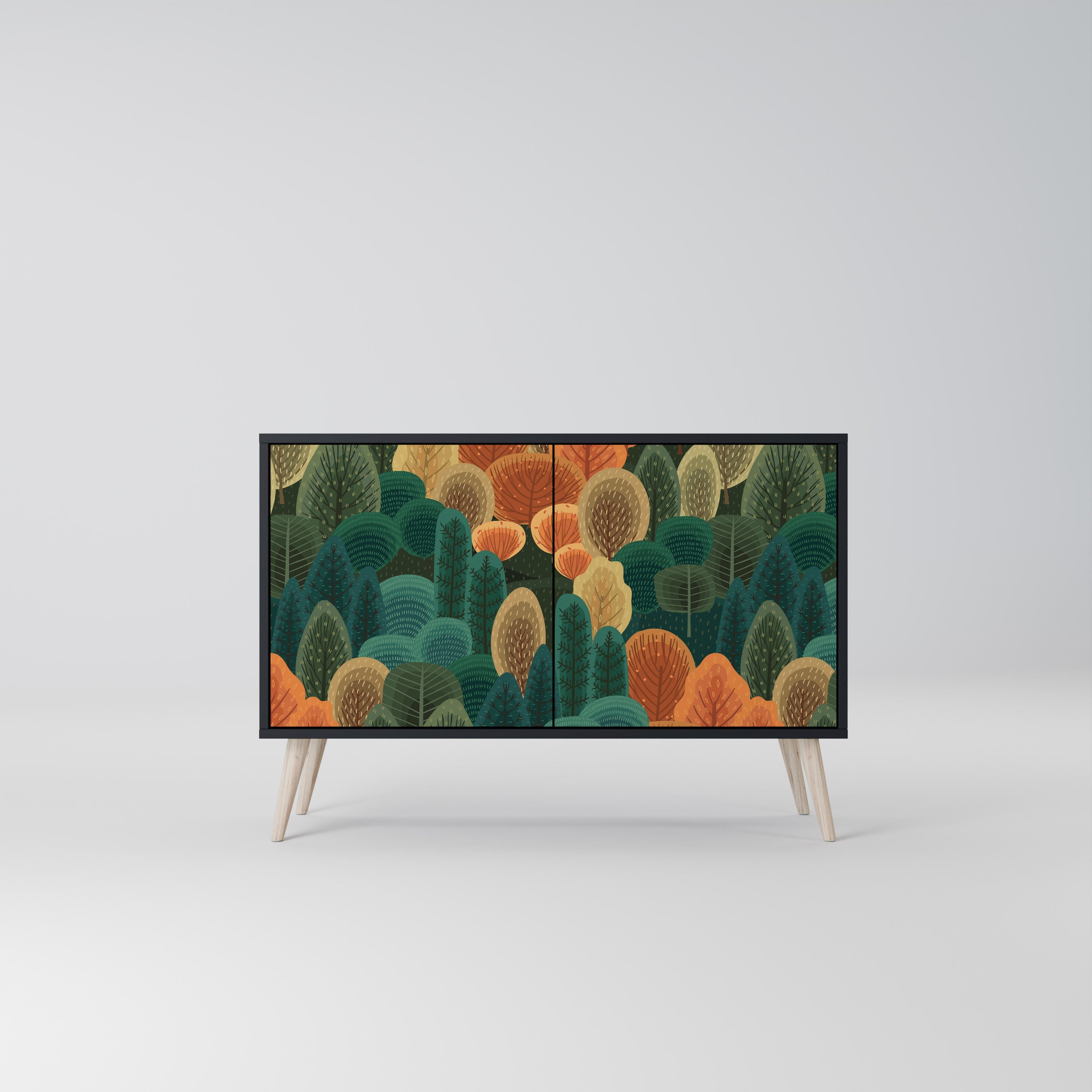 AUTUMN KALEIDOSCOPE Sideboard mit 2 Türen in Schwarz