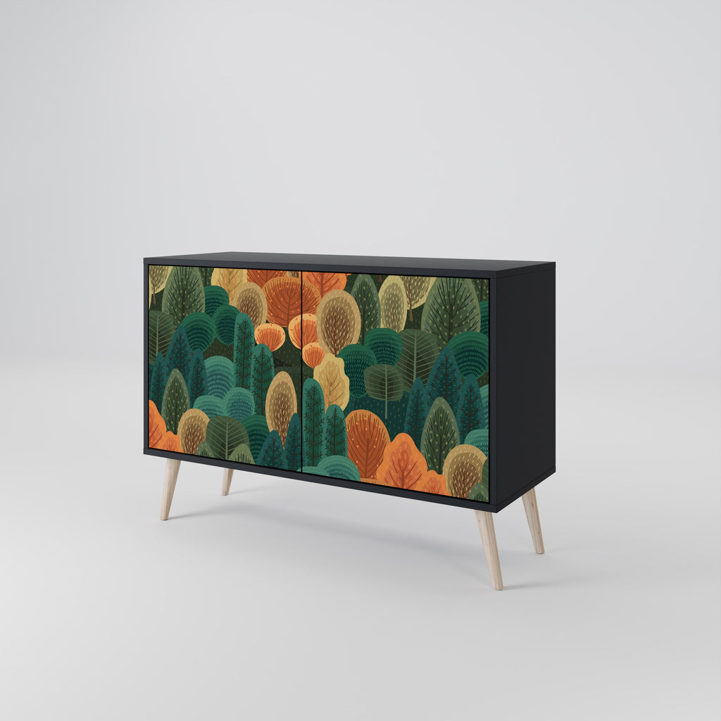 AUTUMN KALEIDOSCOPE Sideboard mit 2 Türen in Schwarz