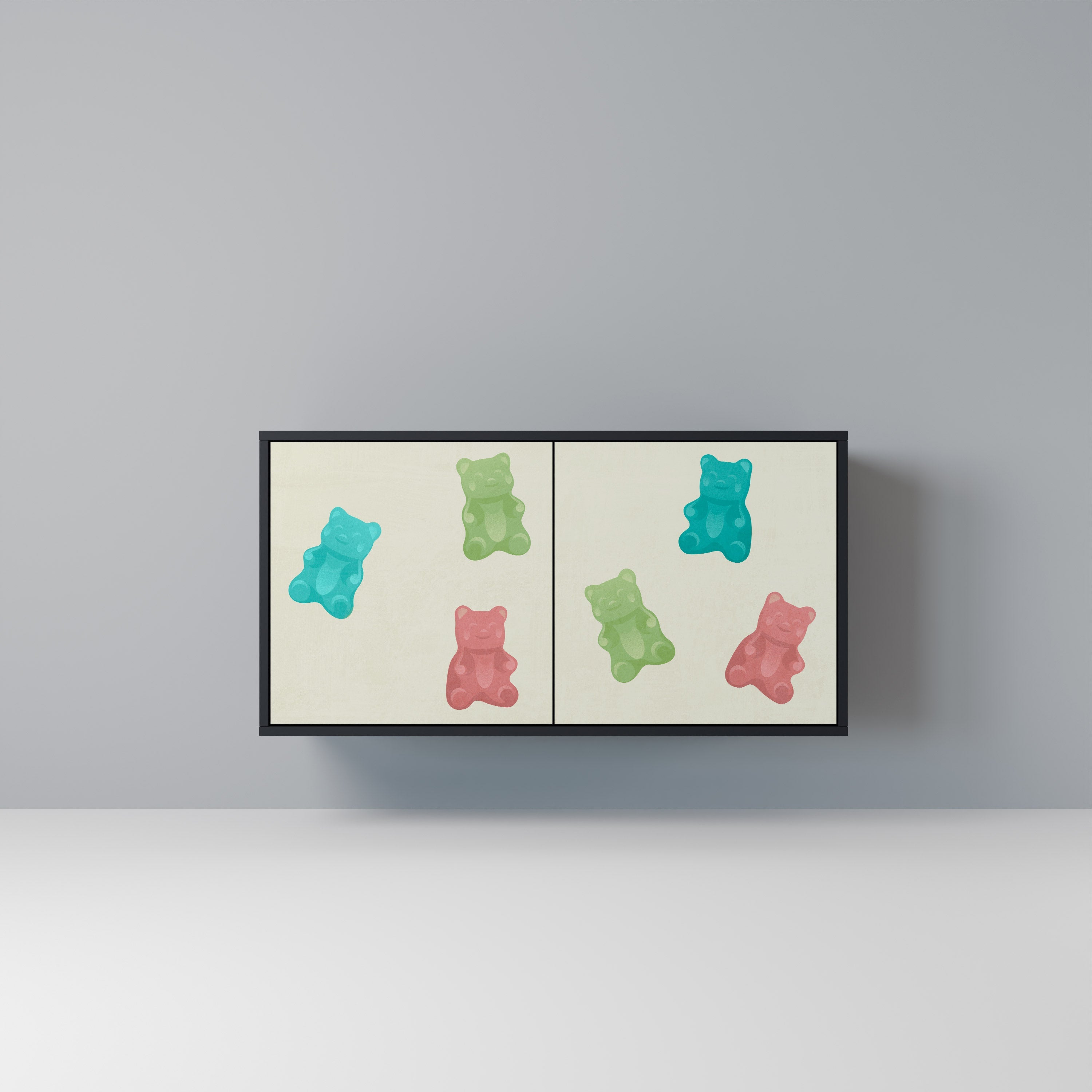 GUMMY BEARS Sideboard mit 2 Türen in Schwarz